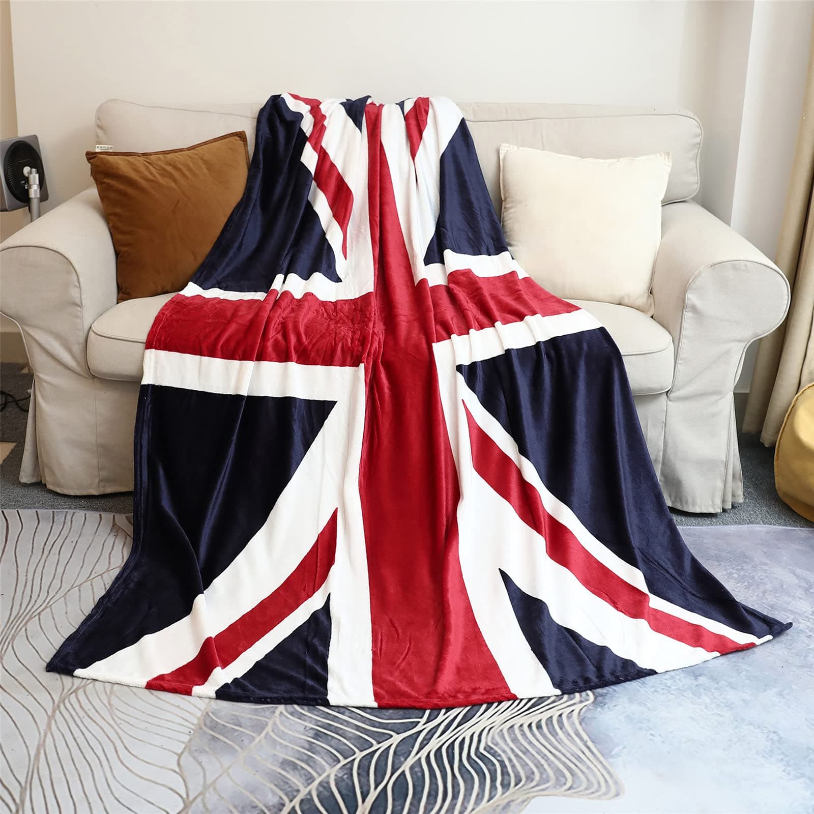 Sviuse British Flag Blanket, Super Soft Union Jack Throw Blanket Twin Size 60 80 Blanket for Bed Couch Chair Fall Winter Camping Living Room Office Gift
