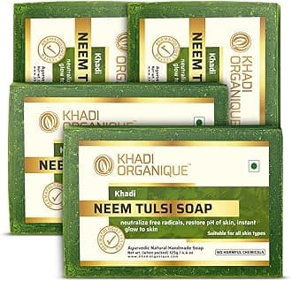 Khadi Organique Handmade Neem-Tulsi Soap Pack Of 4