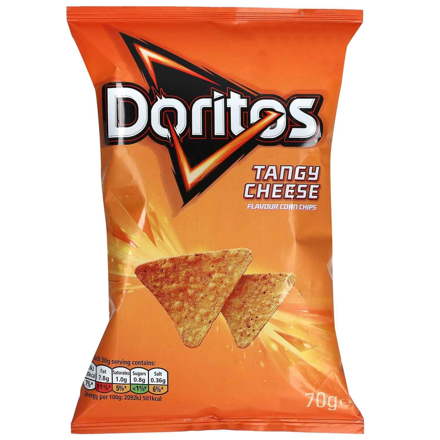 Doritos Tangy Cheese Flavour Corn Chips, 2.47 oz ℮ 70 g