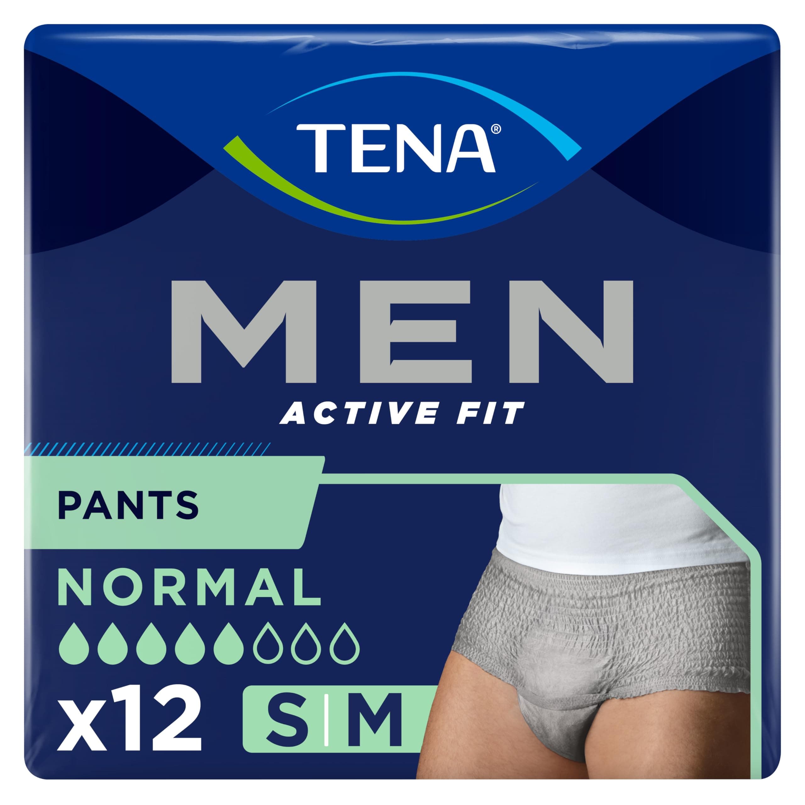 Tena Men Active Fit Normal (Small/Medium) Pants - 12 Pieces