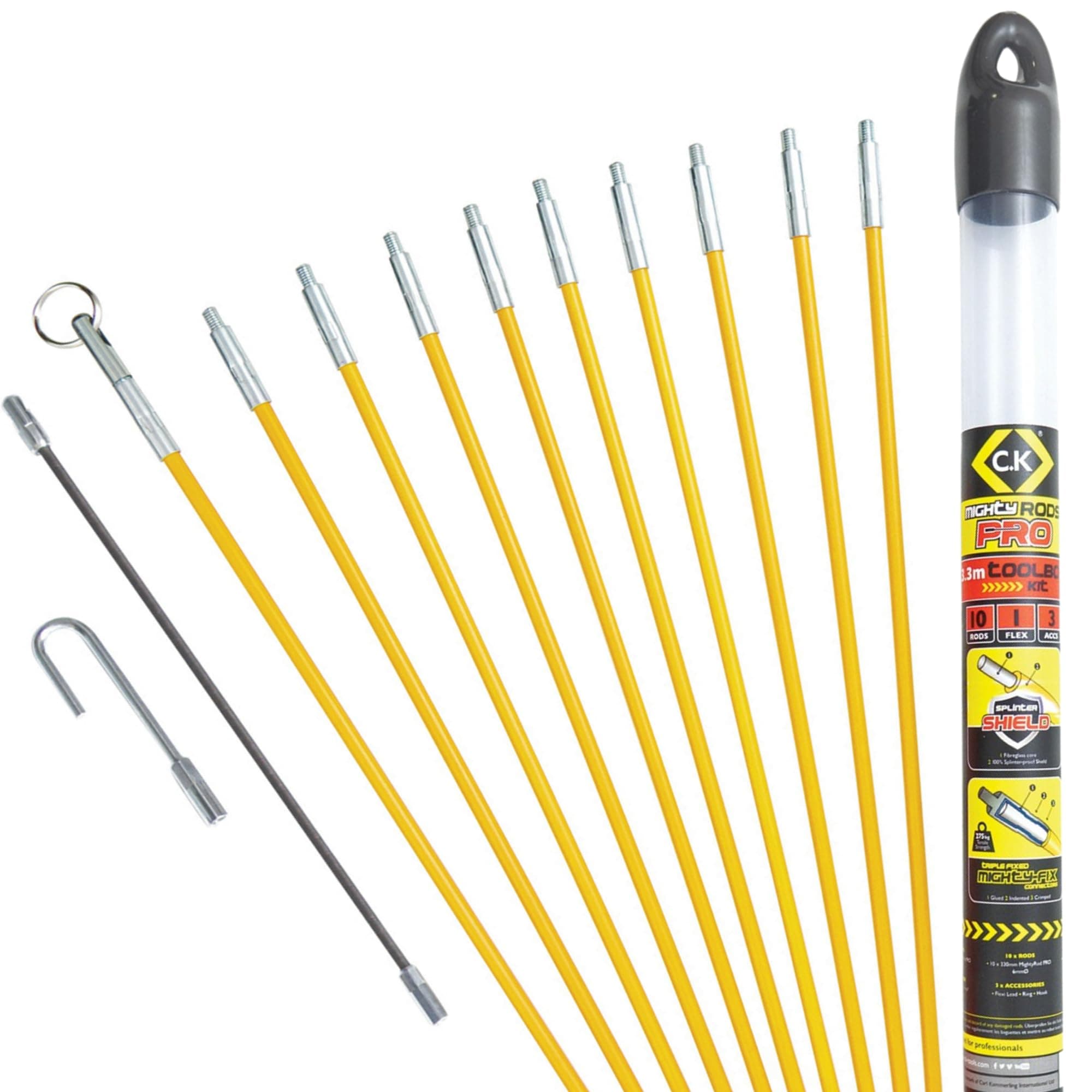 C.K T5419 Mightyrod Pro Toolbox Cable Rod Kit 3.3m