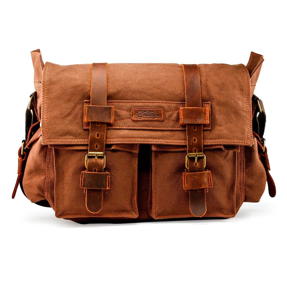 Men's Canvas Leather Messenger Bag