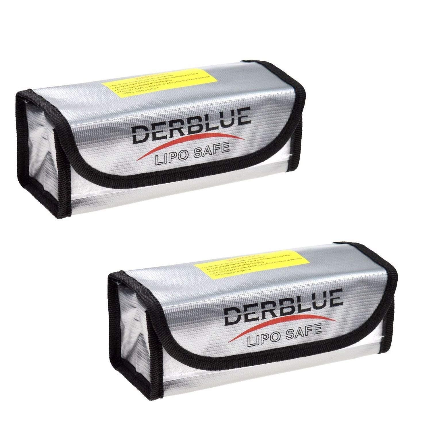 DerBlue 2pcs Fireproof Explosionproof Lipo Battery Safe Bag Lipo Battery Guard Safe Bag?185x75x60mm?
