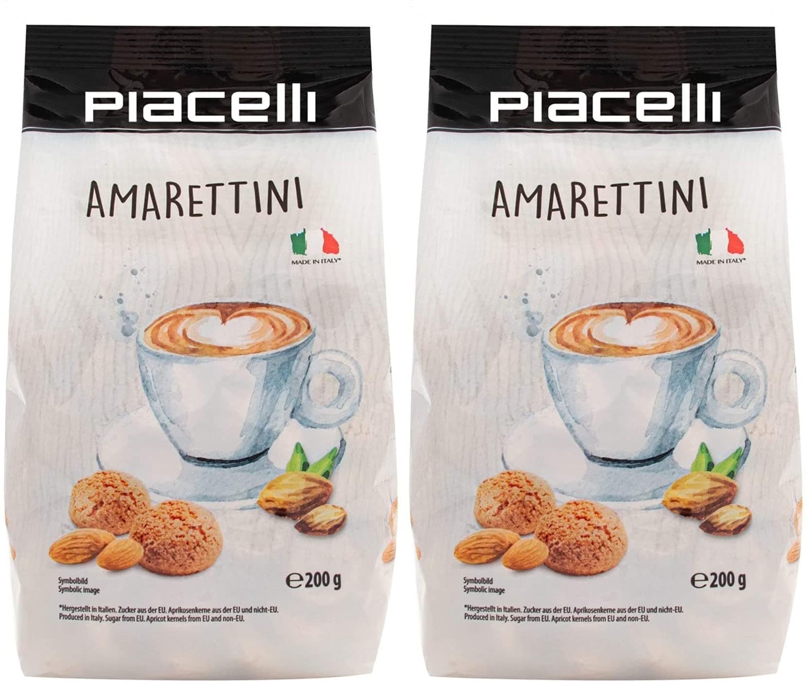 Piacelli Amaretti Biscuits - Pack of 2 (2x200g)
