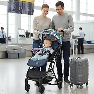 Pocket Stroller Lite Stroller for Kids | Portable Travel Friendly Pre Installed Baby Trolley Pram for Newborn Boys & Girls of Age 0-3 Years (Grey)