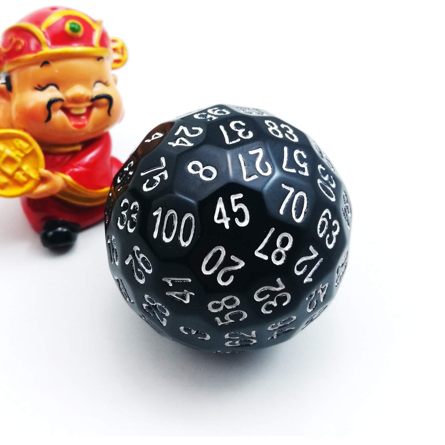 Bescon Polyhedral Dice 100 Sides Dice, D100 die, Sided Cube, Game 100-Sided Cube of Black Color