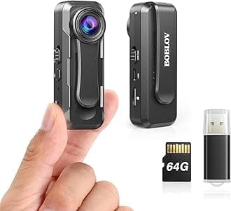 W1 64GB HD 1080P Body Camera, Wearable Body Camera with 2 Clips, Loop Recording, Time Stamp, Back Clip for Travel, Driver, Delivery, Lecture