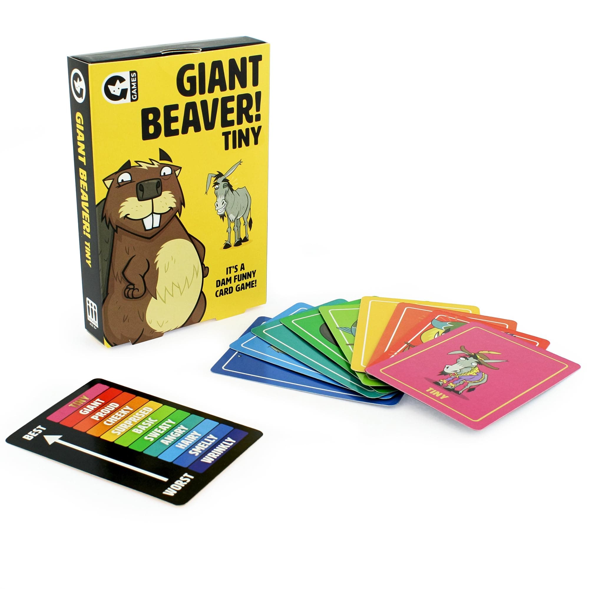 Ginger Fox Giant Beaver Tiny! Party Card Game | Hilarious Boasting Fun for Grown Up | Silly Wordplay | Great for Game Night with Friends | Naughty Nature Animal Fun Gift