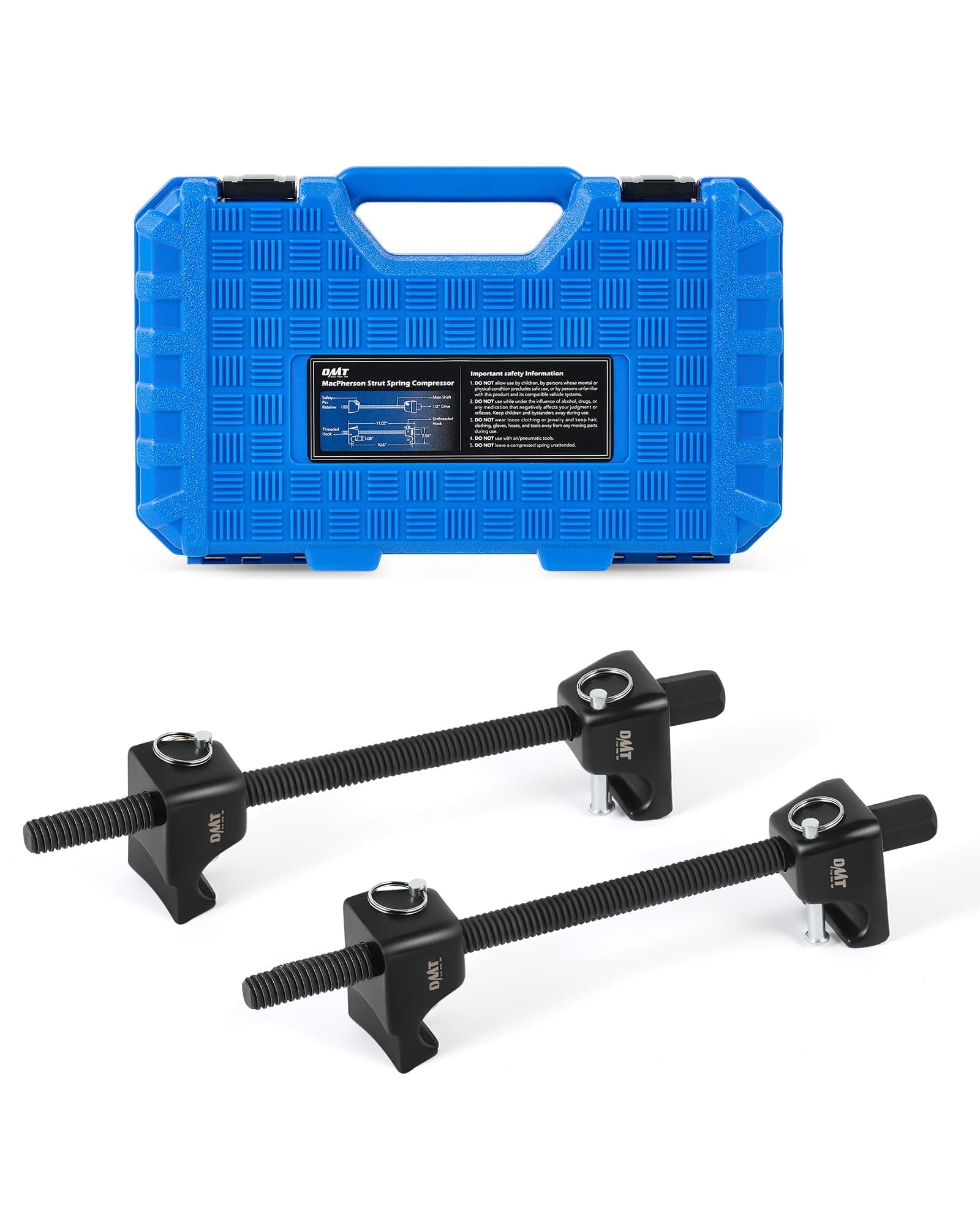 Orion Motor Tech 2pc Macpherson Strut Spring Compressor Tool Set with 10.5" Range, Heavy Duty Coil Spring Compressor Tools with 1/2" Square Drive, 13/16" Hex Strut Compressors for Car Truck, Black