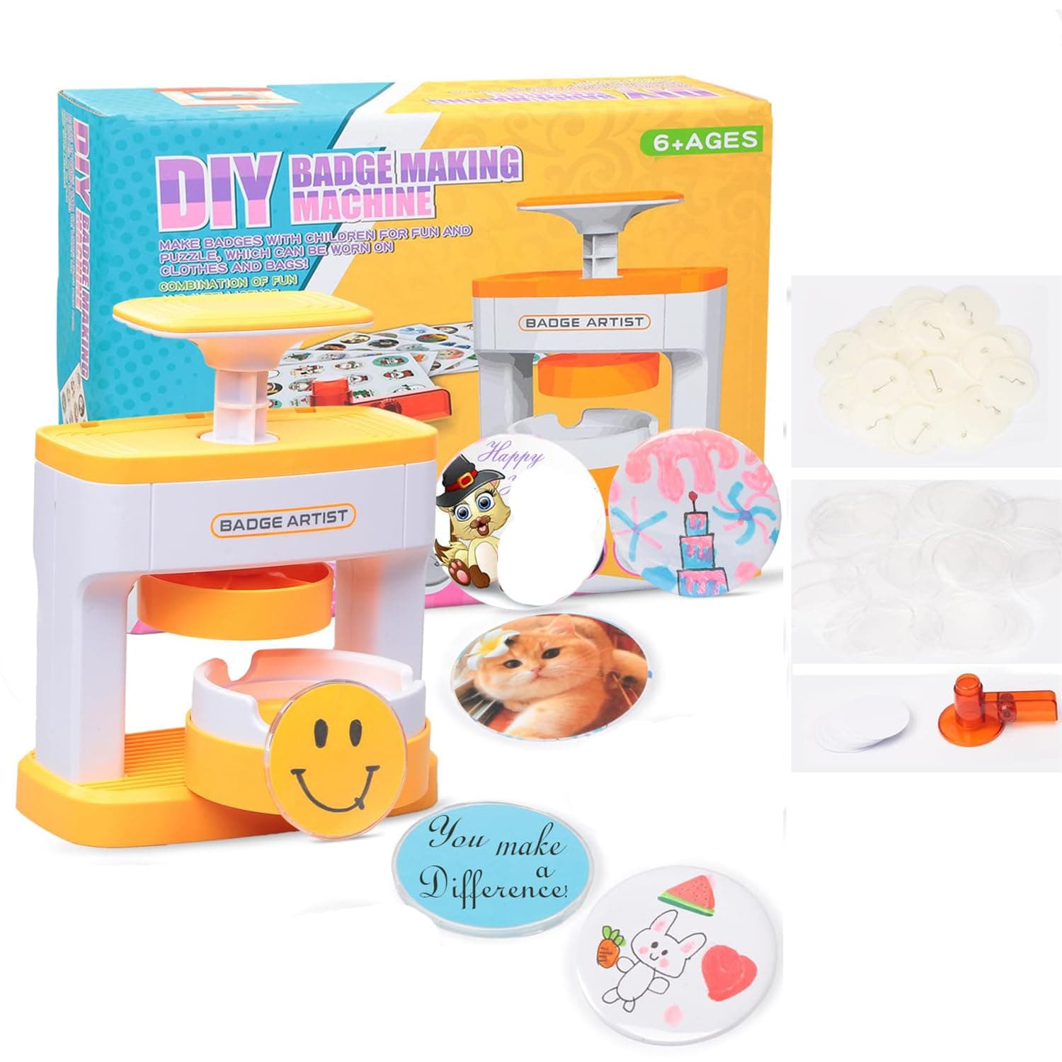 – Badge Maker Machine, 55mm (2.16in) DIY Pin Button Maker Press Machine Badge Punch for Kids Press with Free 48pcs Button Parts & Pictures & Circle Cutter Installation-Free