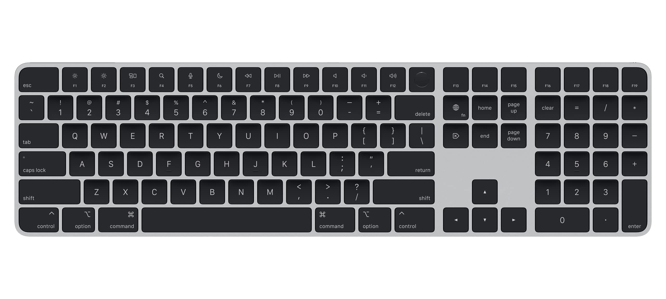 Magic Keyboard with Touch ID and Numeric Keypad: Wireless, Bluetooth, Rechargeable. Works with Mac Computers with Apple Silicon; US English - Black Keys