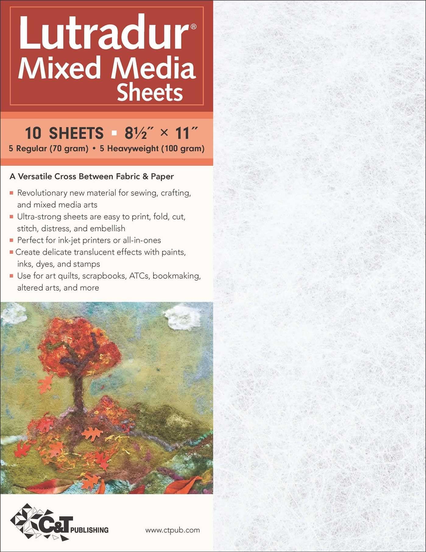 Lutradur® Mixed Media Sheets: 10 Sheets, 8 1/2” x 11” • 5 Regular (70 Gram) • 5 Heavyweight (100 Gram)