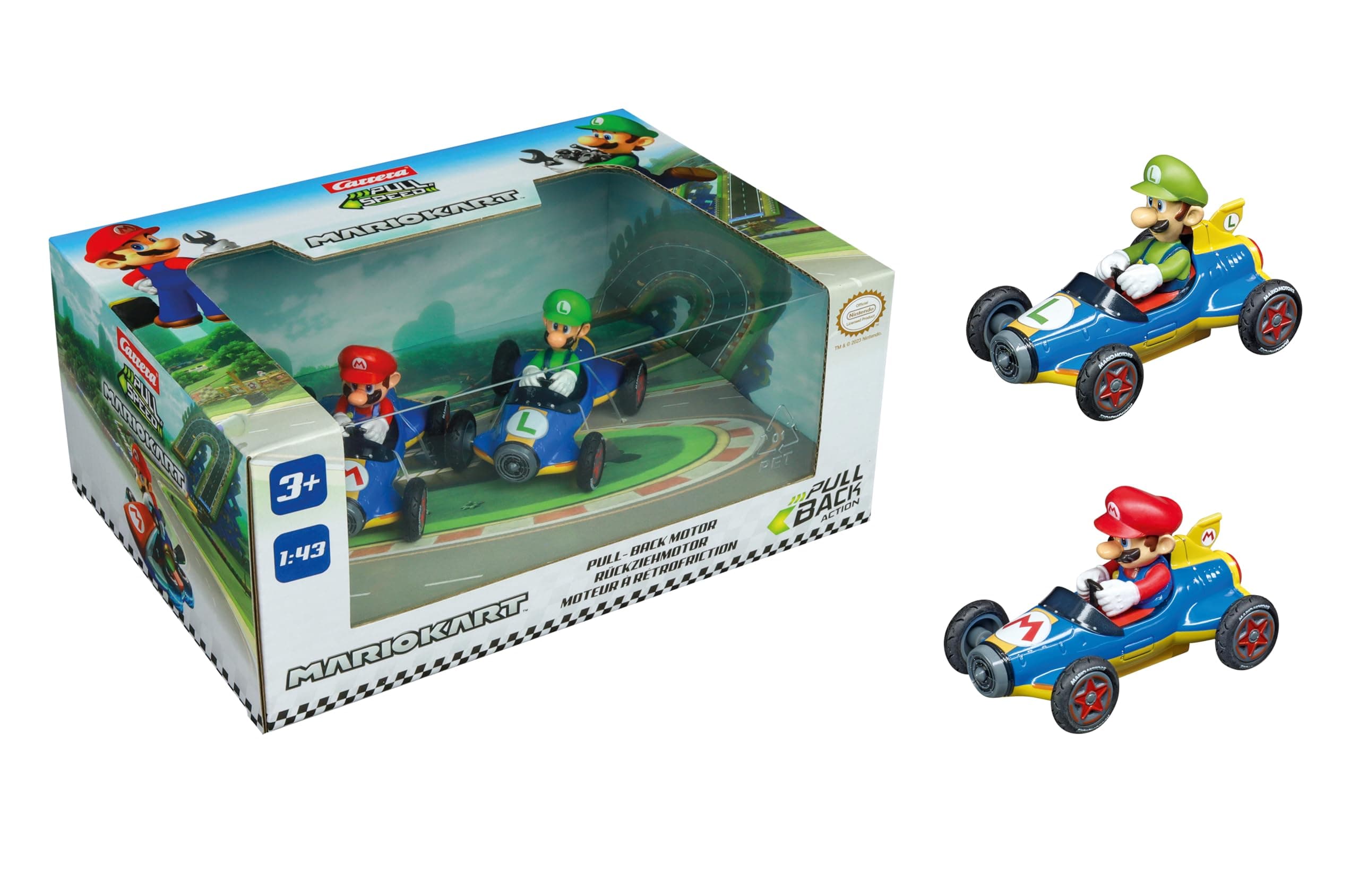 Pull & SPEED I Carrera | Mario Kart - Mach8 Twin Pack I For Boys and Girls from 6 Years & Adults