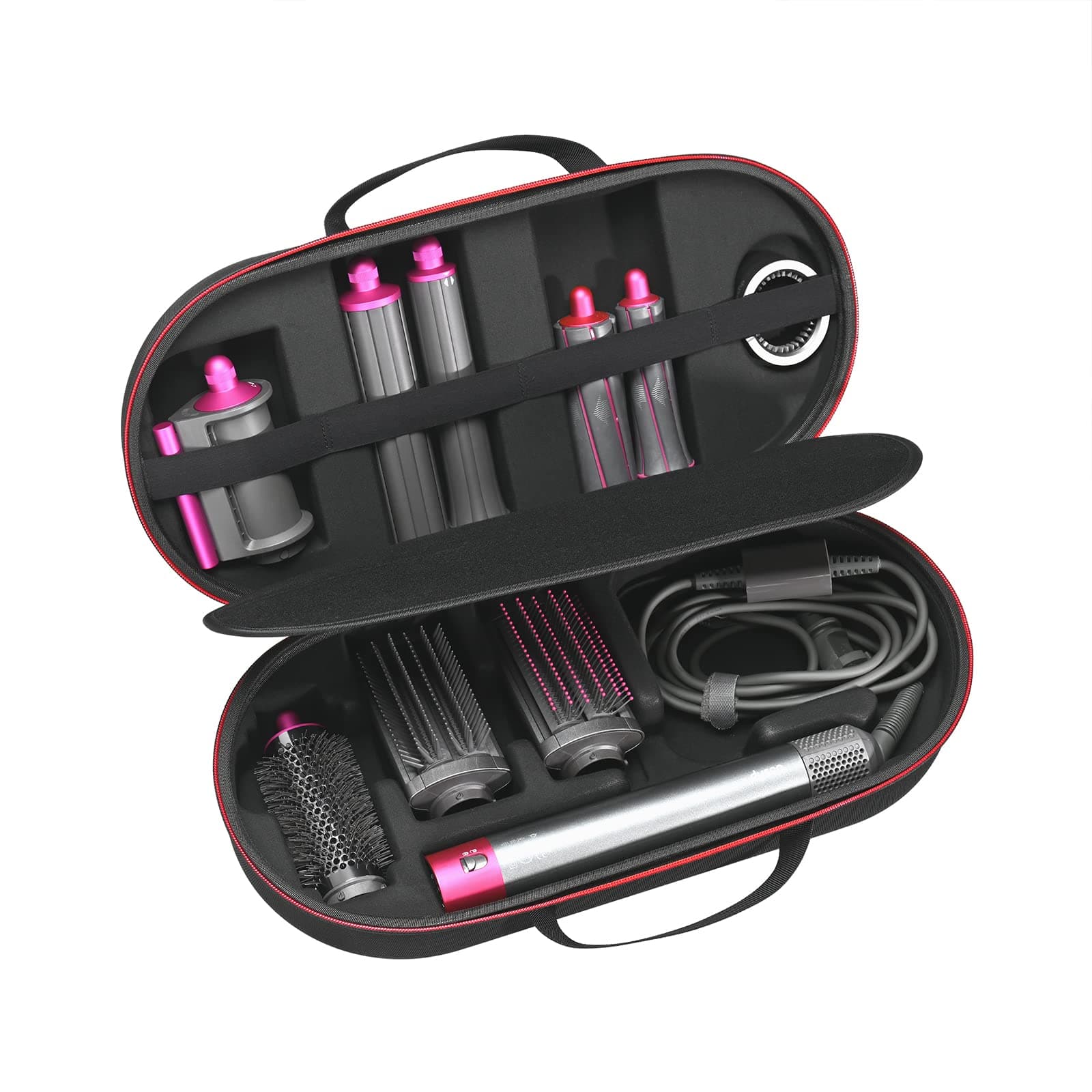 RLSOCO Hard Case for Dyson Airwrap Complete Long/Complete Styler HS05 HS01 - Fits 4pcs Long Barrels or Short Barrels-Black（Case only,Hair Styler is not Included）, Black, 1 Count (Pack of 1),