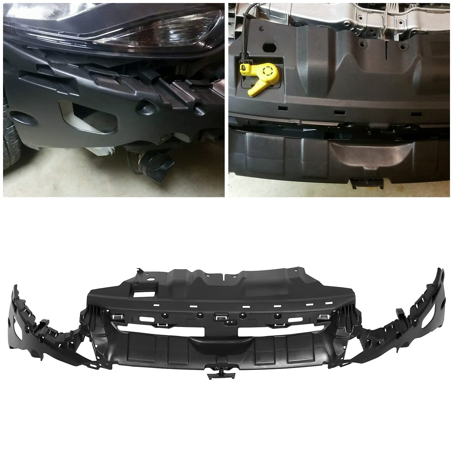 HECASA Bumper Support Bracket Compatible with 2012-2014 Ford Focus Upper Front Bumper Mounting Cover Replacement for CP9Z17C897A FO1065105 Black