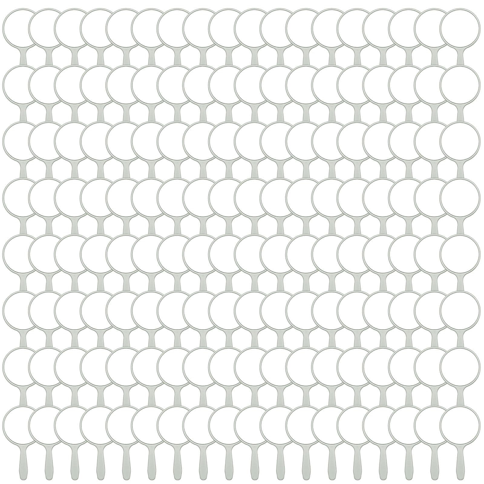 Vinsot 150 Pcs Handheld Mirror Bulk Small Hand Compact Mirrors with Handle Plastic Travel Makeup Portable 3.94 x 2.16 Inch for Birthday Dress up Wedding Practice Pronunciation (Green)