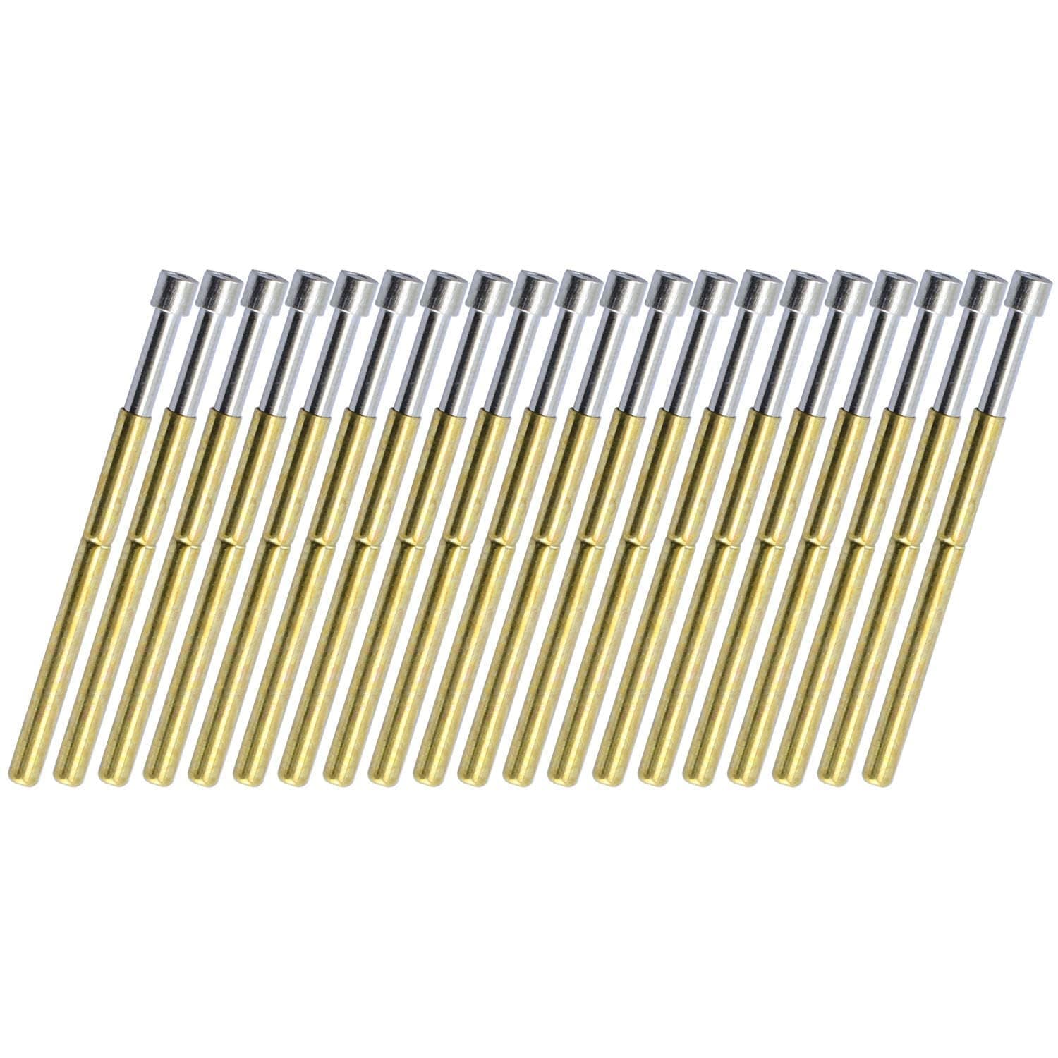 TOTOT 15pcs P75-E2 Spring Test Probe Pogo Pin Test Tools Dia 1.3mm Conical Head 1.02mm Thimble Length 16.5mm PCB Testing Pin Spring Contact Probe