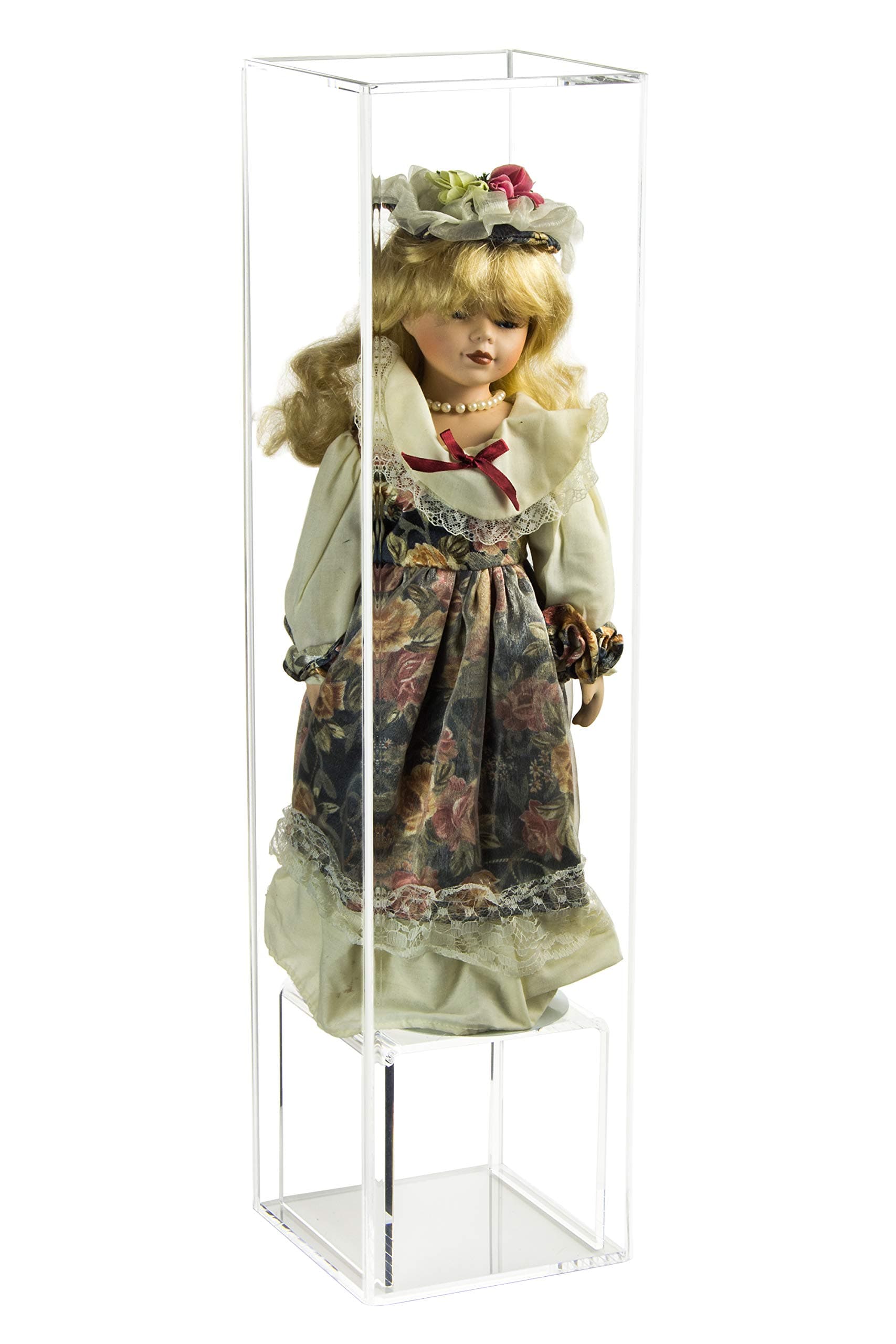Better Display Cases Clear Acrylic Figurine Display Case for Doll Bobblehead Action Figure or Collectible Toy Figure (A086-CB)
