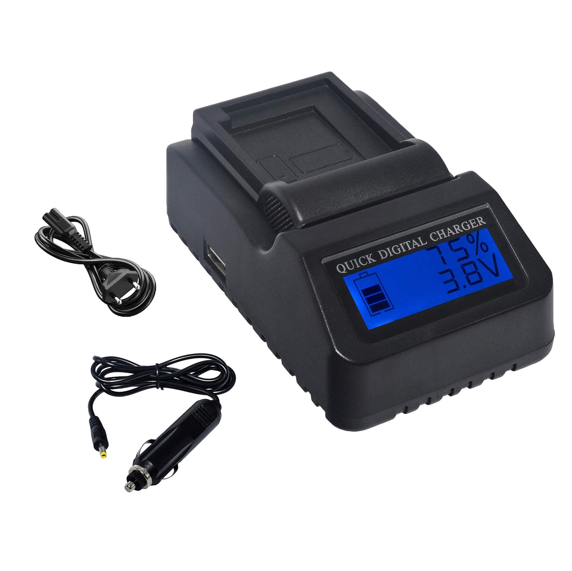 DMK POWER EN-EL3E LCD USB DIGITAL QUICK RAPID CHARGER COMPATIBLE WITH NIKON EN-EL3E D80, D90, D200, D300, D300S, D700 Camera Etc