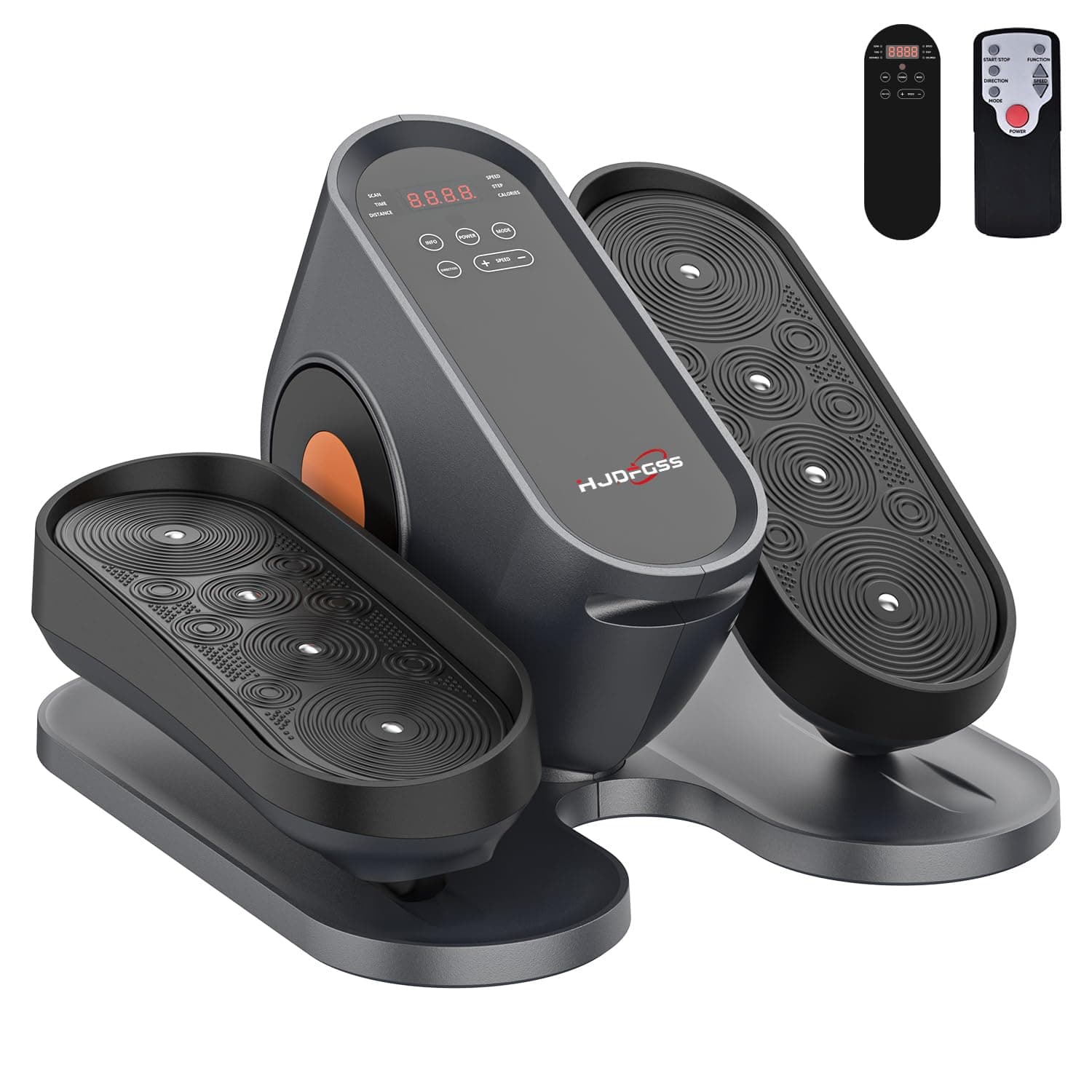 Under Desk Elliptical Machine, Electric Ellipse Leg Exerciser While Sitting, Grey & Black, LED Display, Remote & Push Button Controls