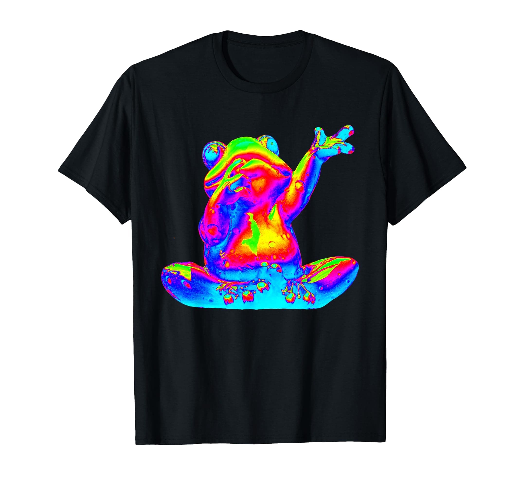 EDM Frog ShirtEDM Electronic Dance Techno Rainbow Frog Trippy Rave T-Shirt T-Shirt
