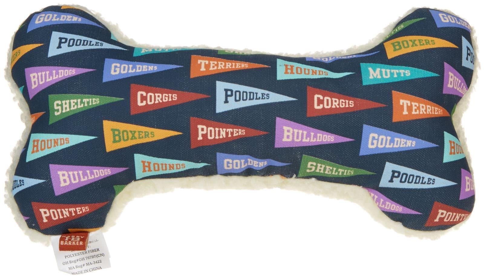 Harry Barker Pennant Canvas Bone Toy - Blue - Small
