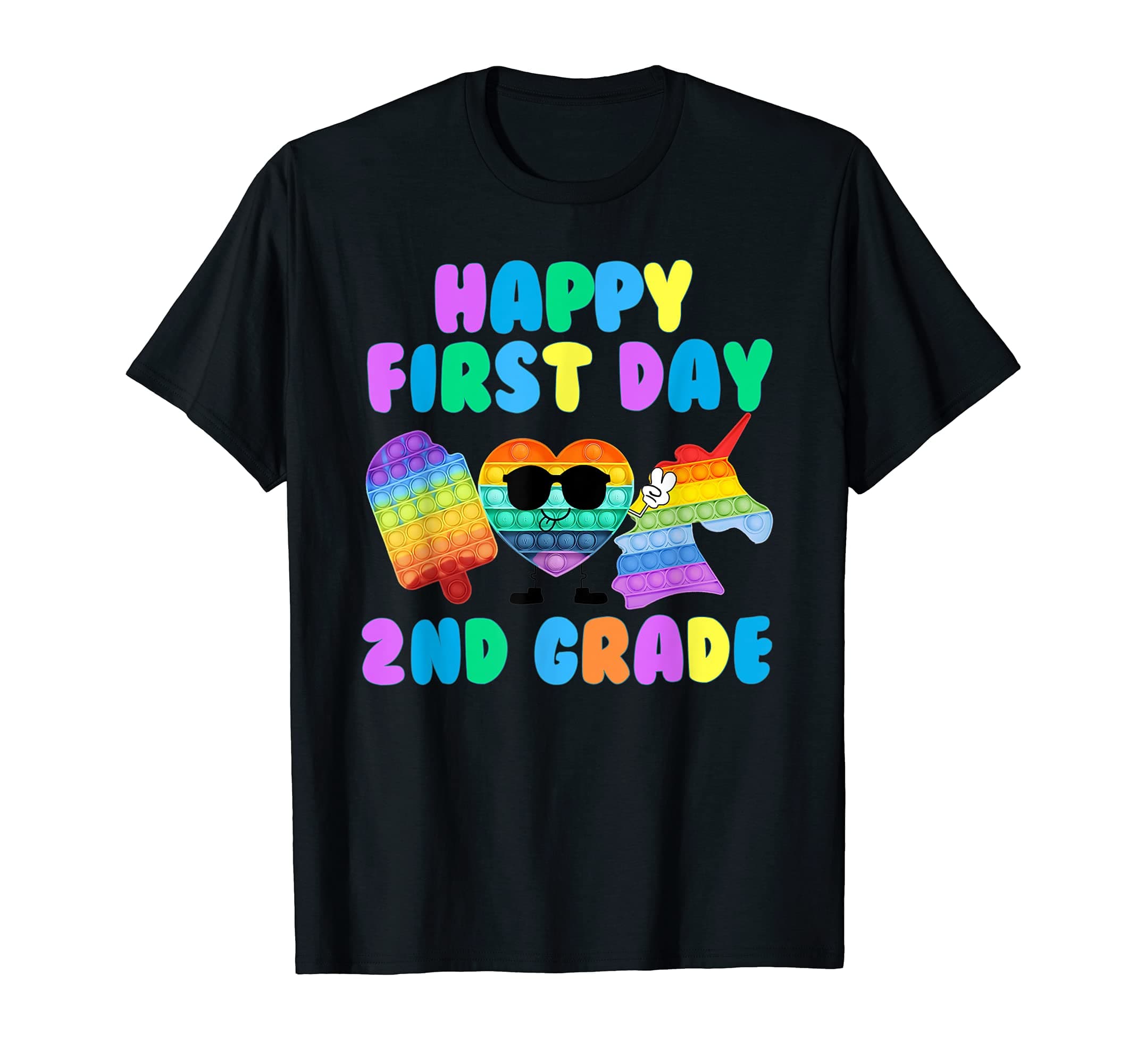 Happy First Day 2nd Grade Pop It Back to School T-Shirt