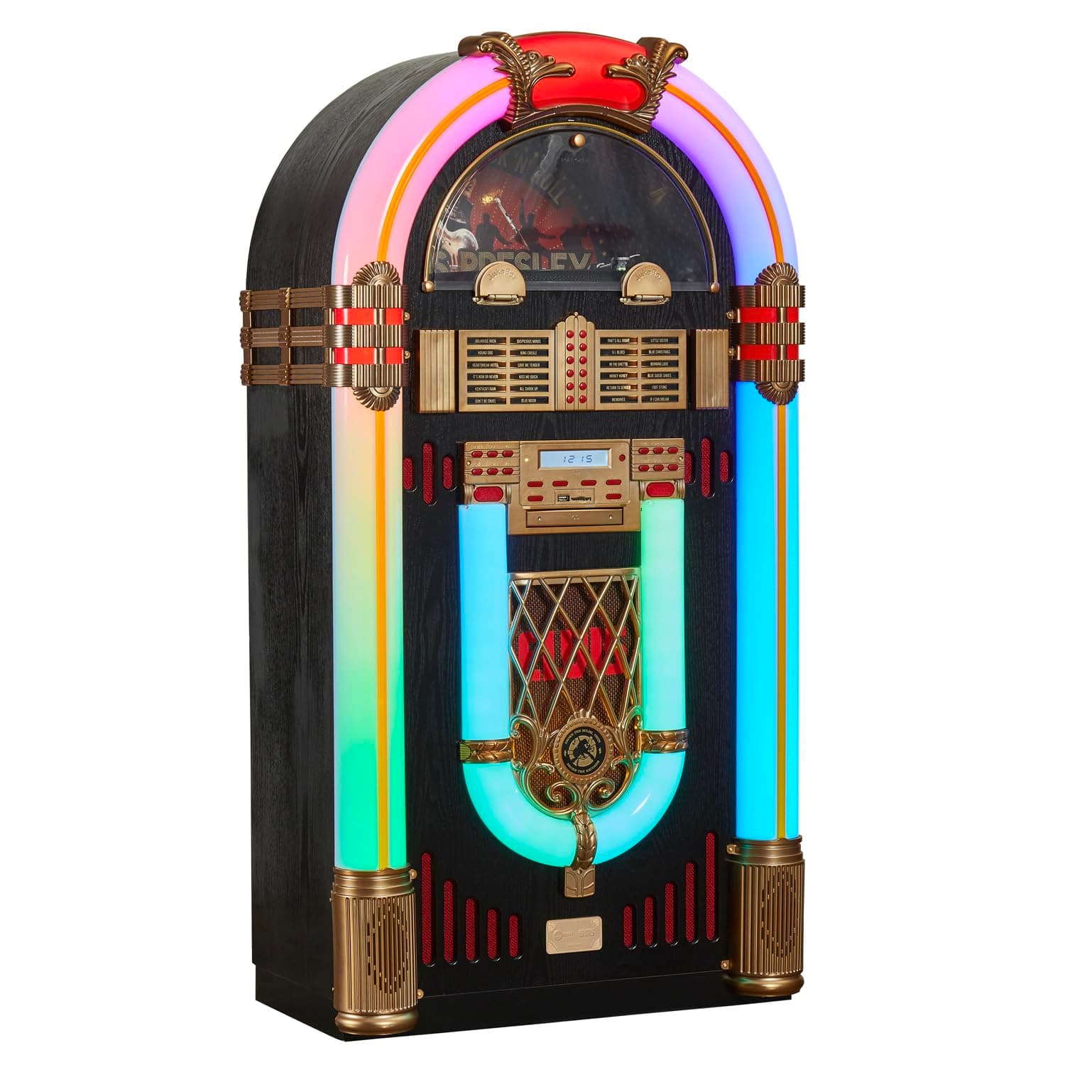 Arkrocket x Elvis Presley Jukebox Saturn V Full Size Bluetooth Vinyl Record Jukebox CD Player Vintage Radio Retro Turntable Classic Jukebox 51 inch