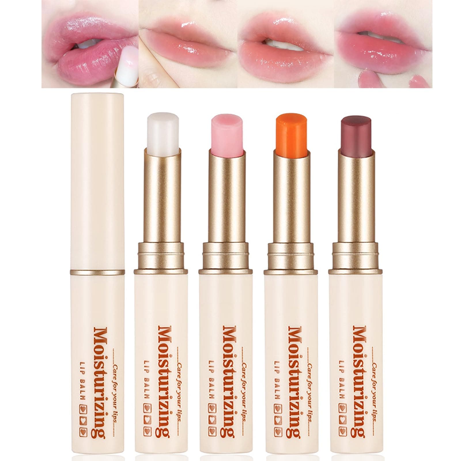 4Pcs Warm Color Changing Lip Balm Set - Magic Color Changing Jelly Lip Balm for Women - Autumn and Winter