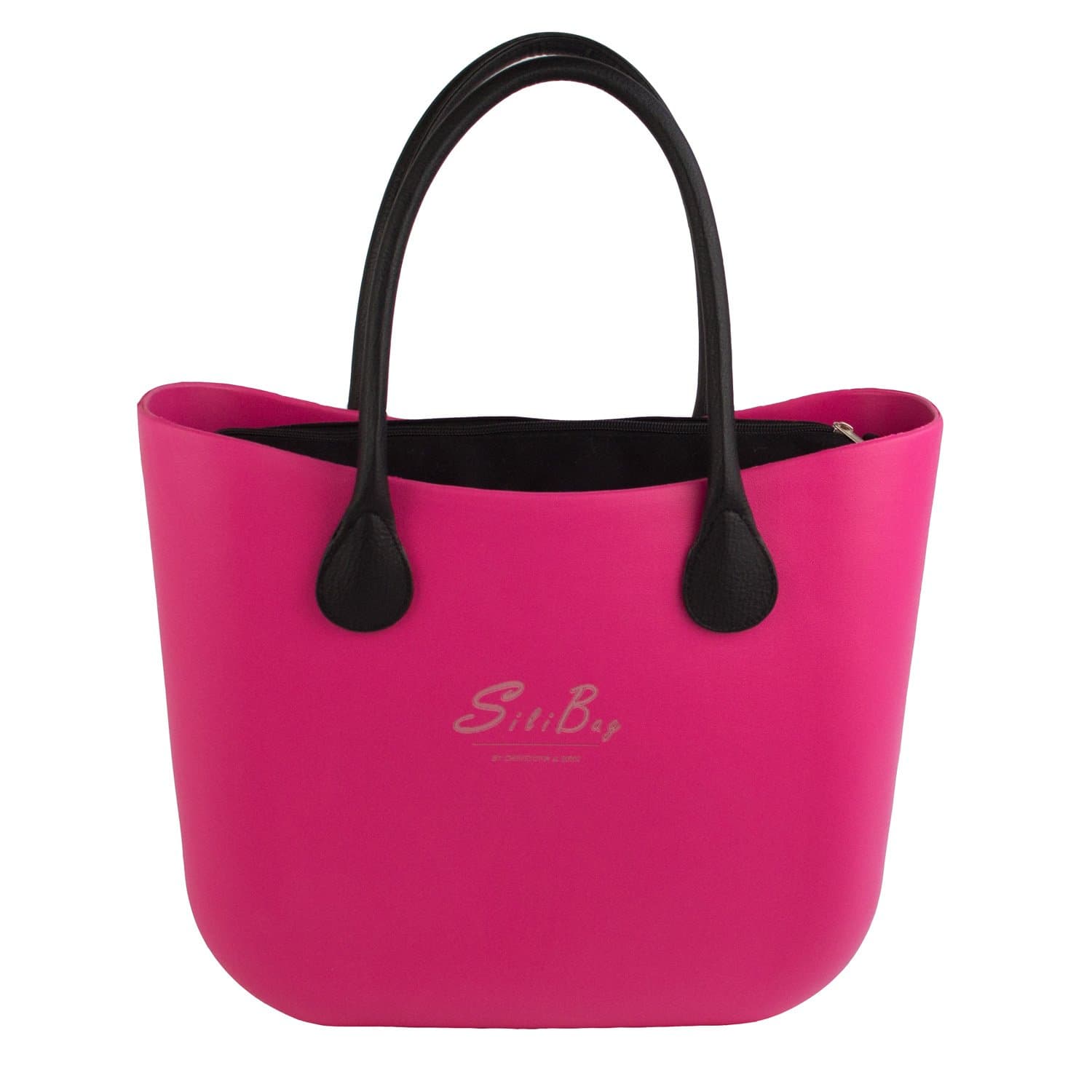 Silibag Pink Large- Black Inner - Leatherete Black Handles