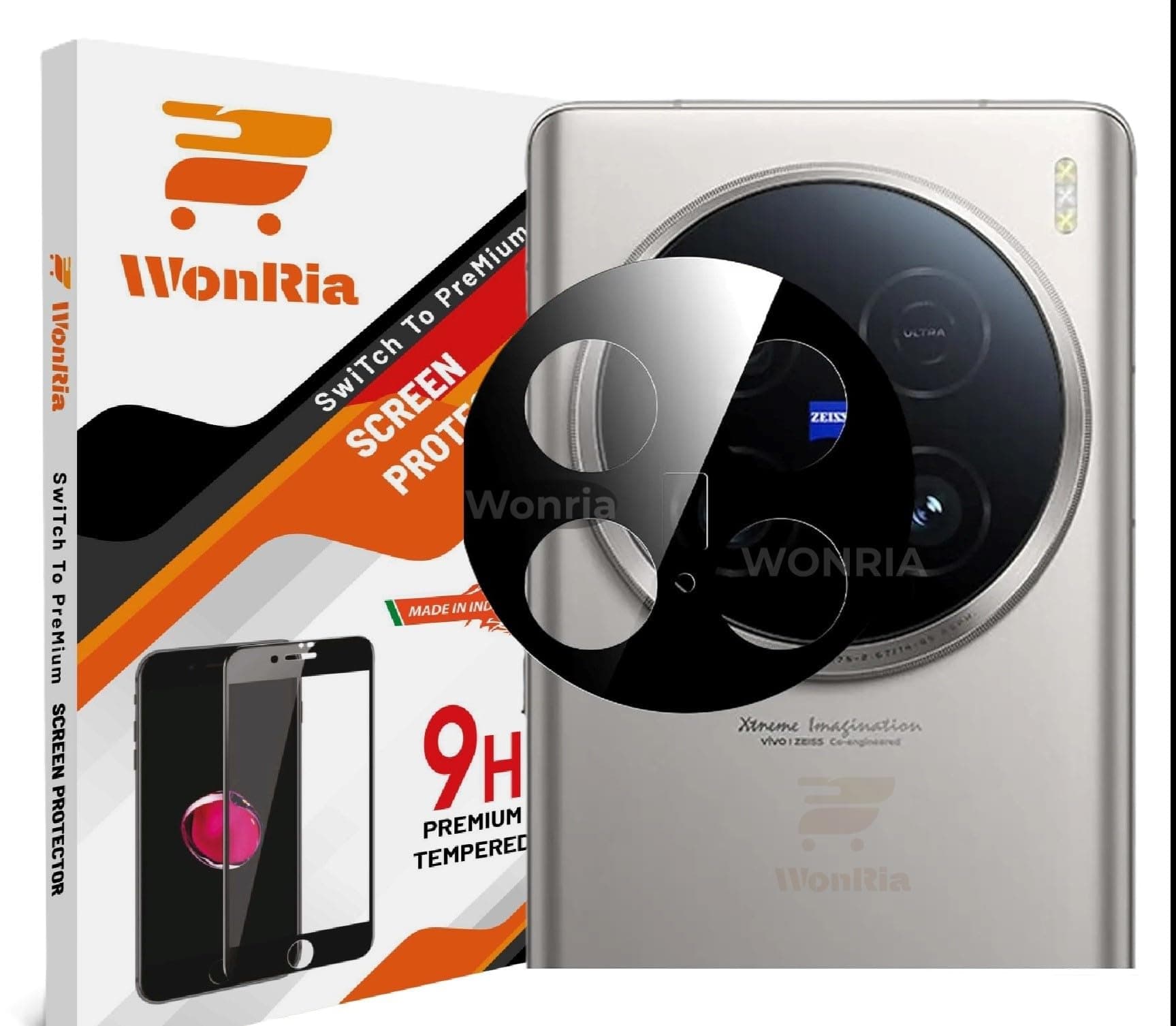 Back Camera Lens Protector for Vivo X200 Pro 5G Camera Glass Protector Guard [3D Premium] - Black