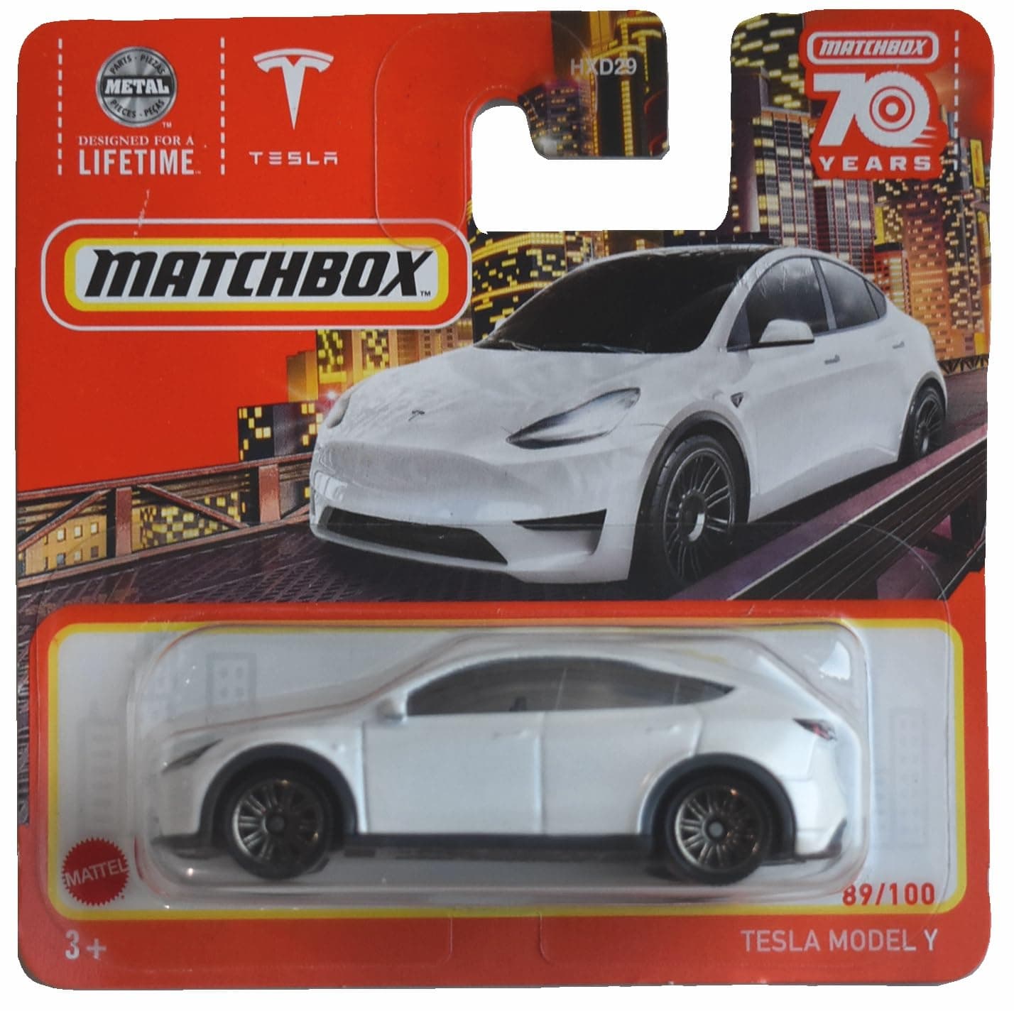 Tesla Model y, White 89/100 Short Card