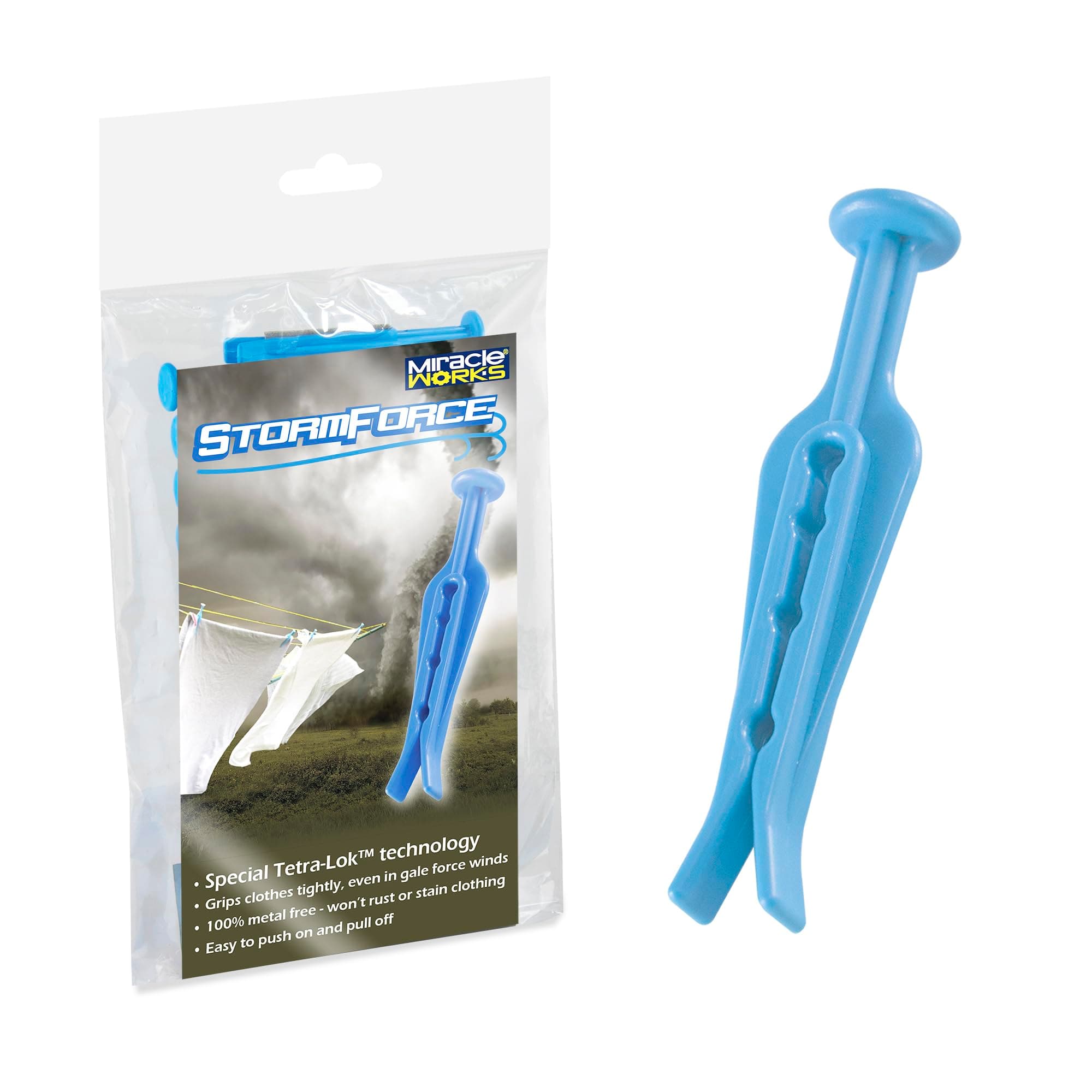 Miracle Works® StormForce™ Clothes Pegs (24 Pack) - Extra Strong clothes pegs keep your washing on the line!