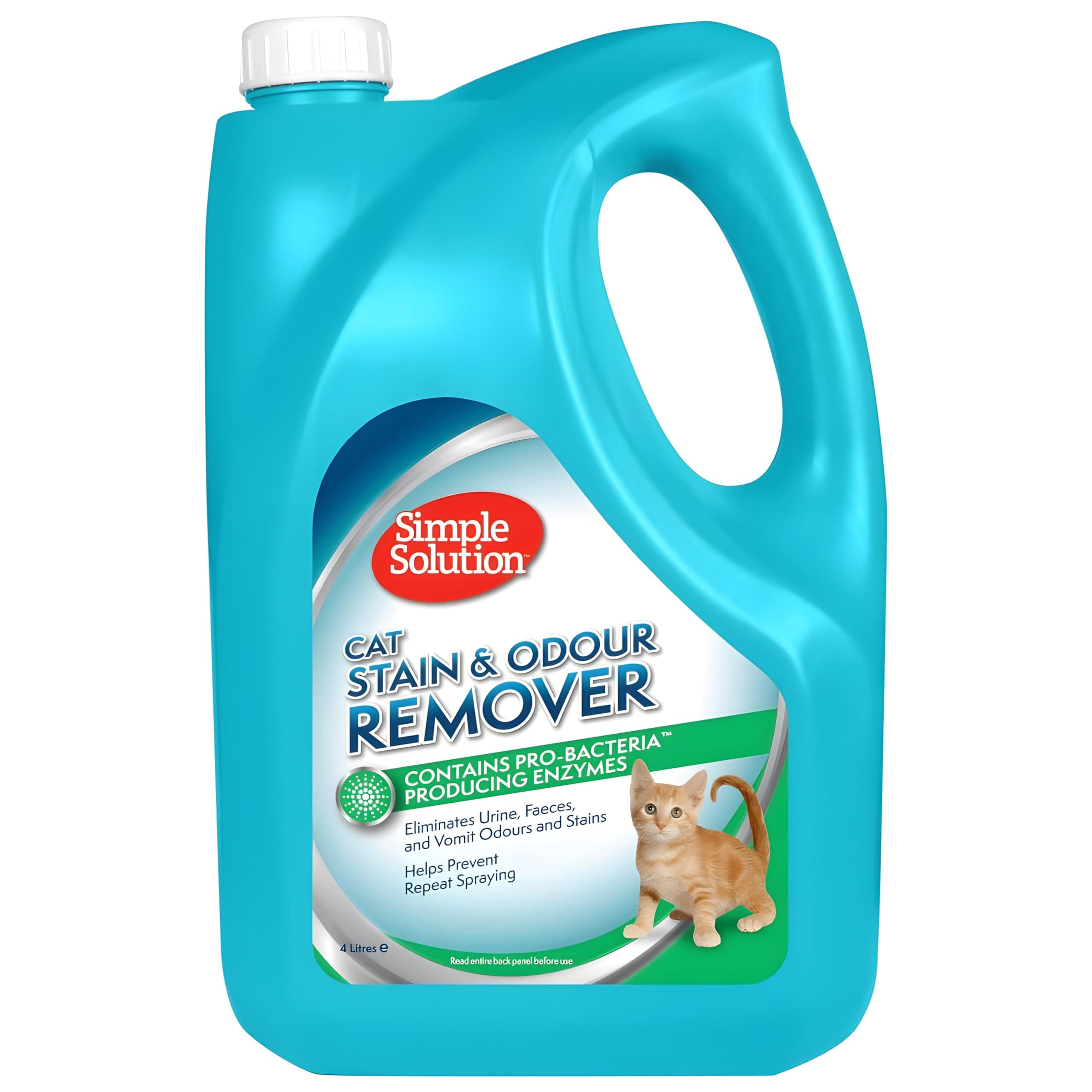 Cat Stain and Odour Remover, Enzymatic Cleaner with Pro-Bacteria Cleaning Power - 4 Litre