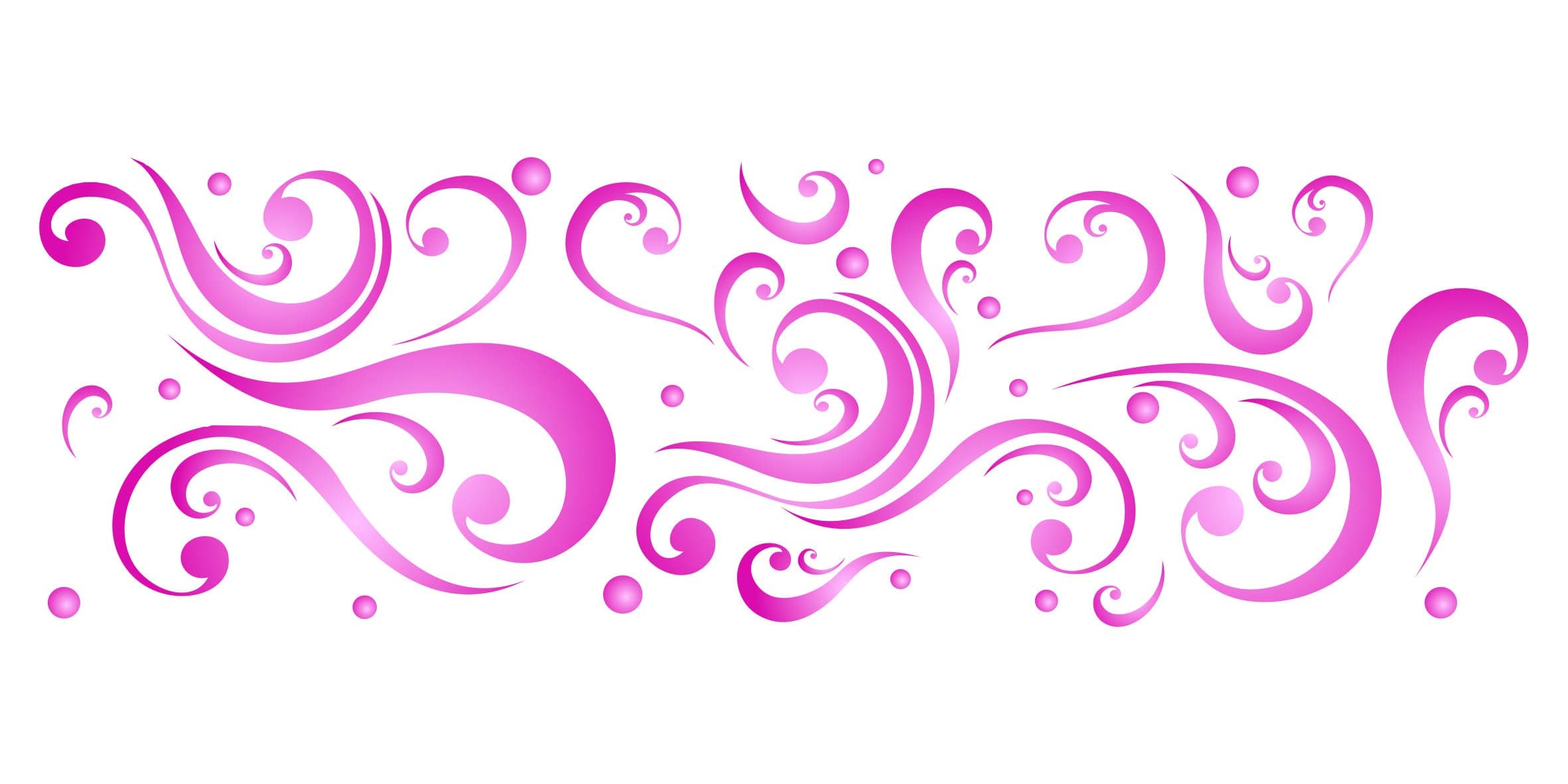 Abstract Scroll Stencil, 23 x 7.5 cm (S) - Classic Art Nouveau Deco Border Wall Stencils