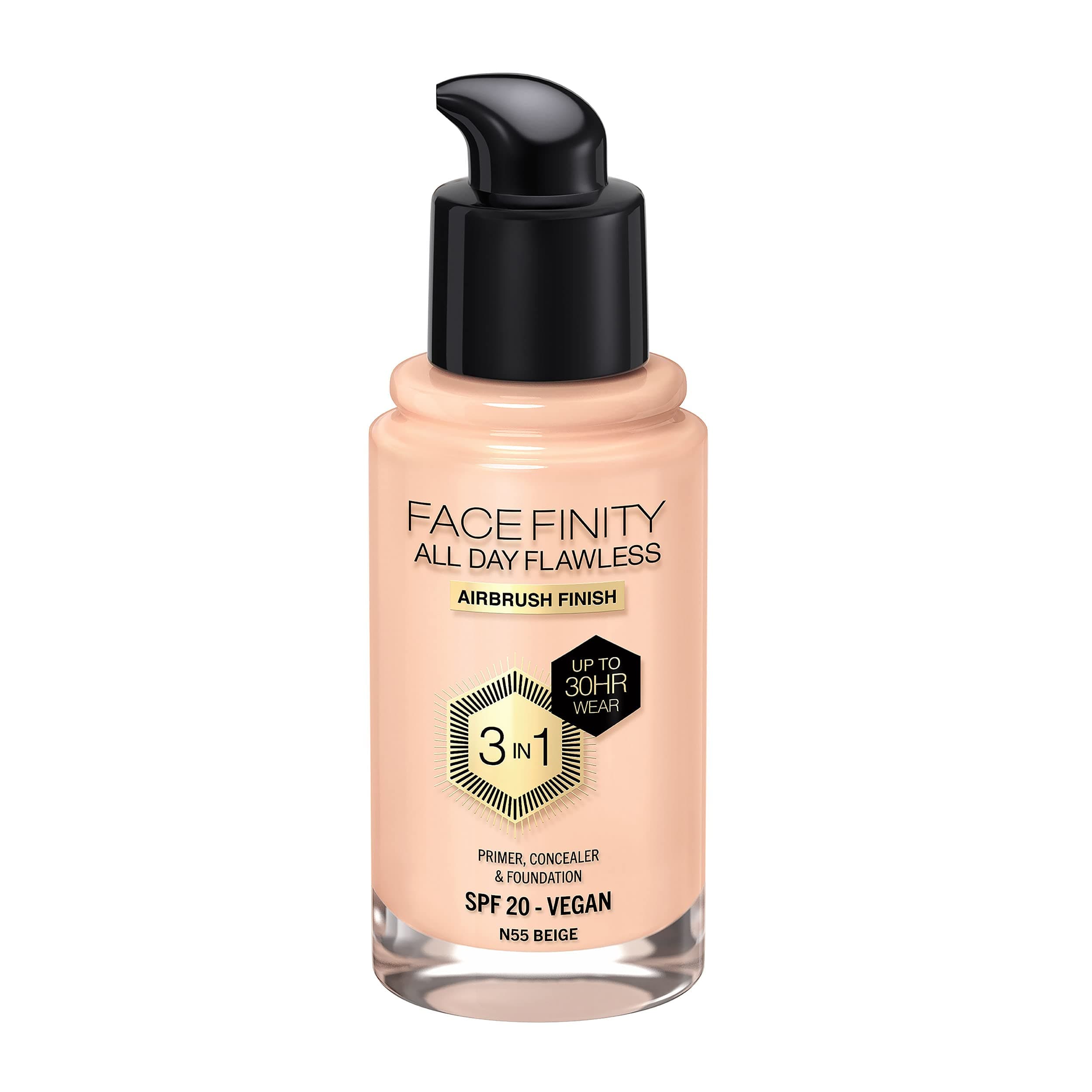 Max Factor Facefinity All Day Flawless Foundation - N55 Beige, 30ml
