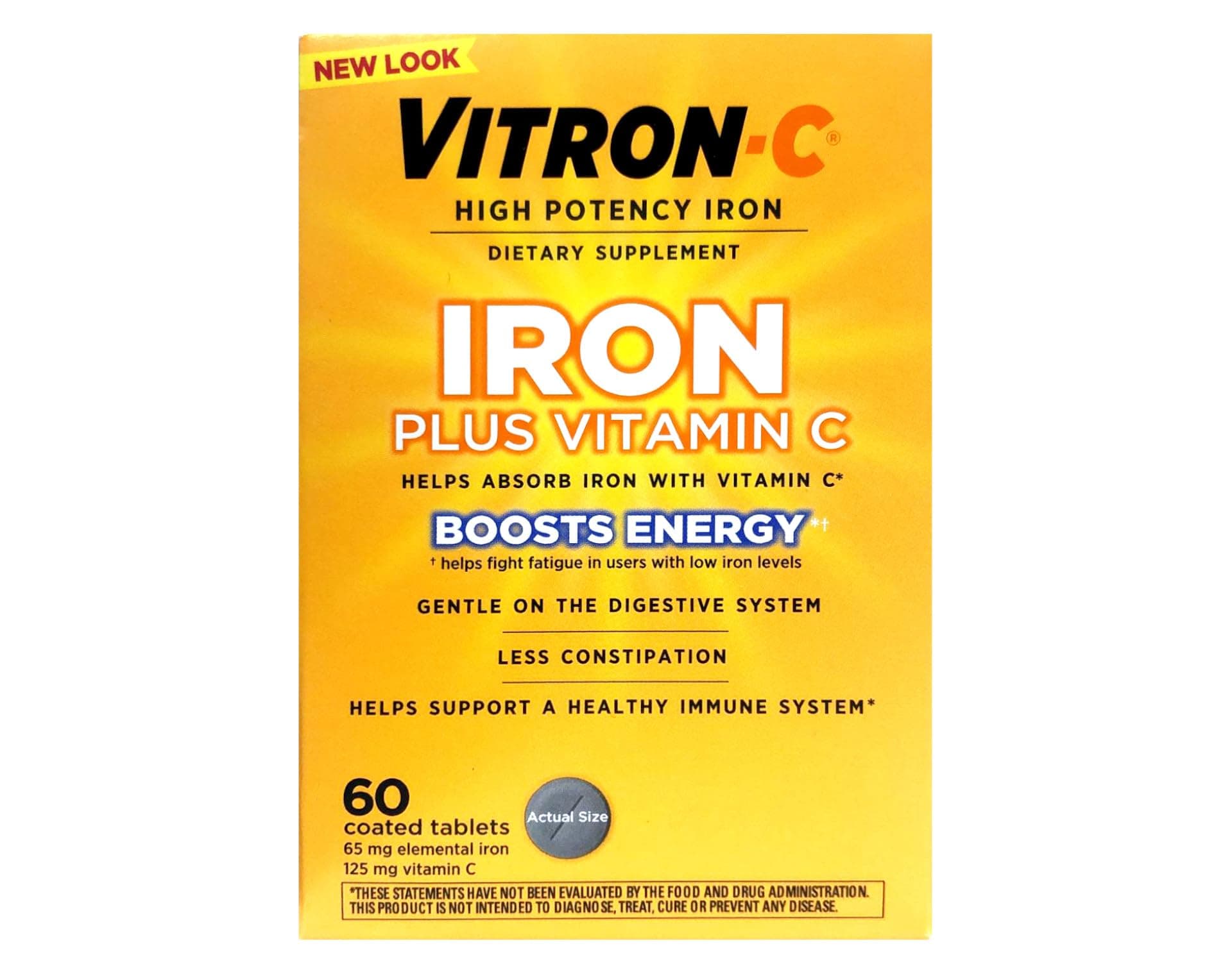 Vitron - C High Potency Iron Supplement Tablets - 60 Ta