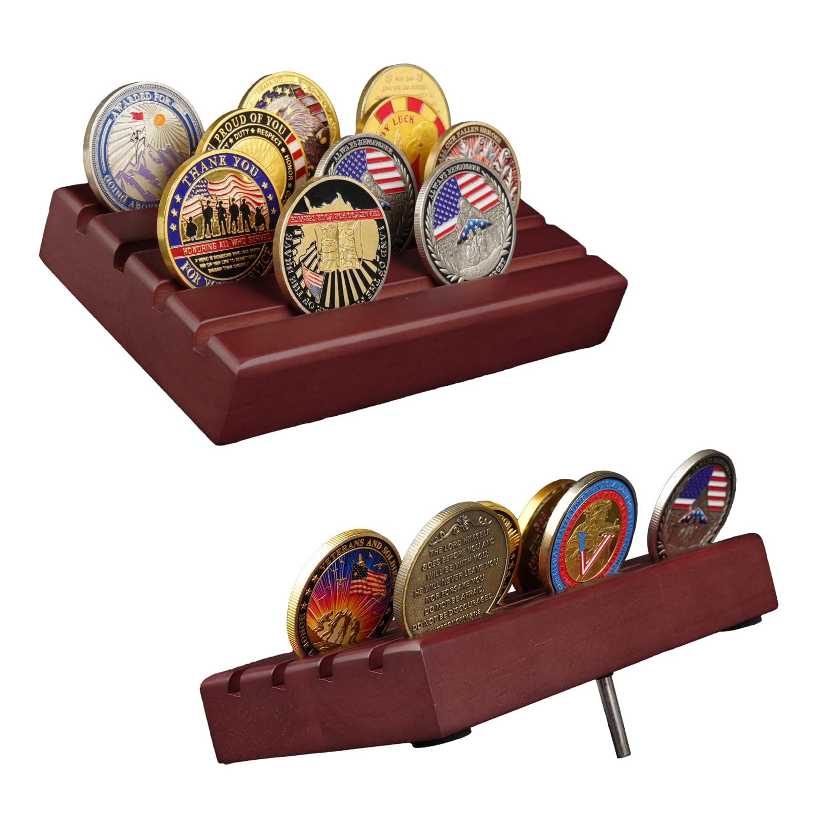 4 Row Small Challenge Coin Display