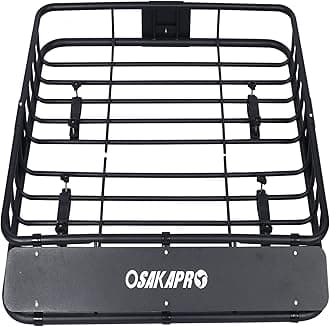 Heavy Duty Roof Rack Cargo Carrier, 150lbs Capacity Steel Basket, Universal Top Mount Carrier for SUV & Truck, Black Steel Roof Rack (43")