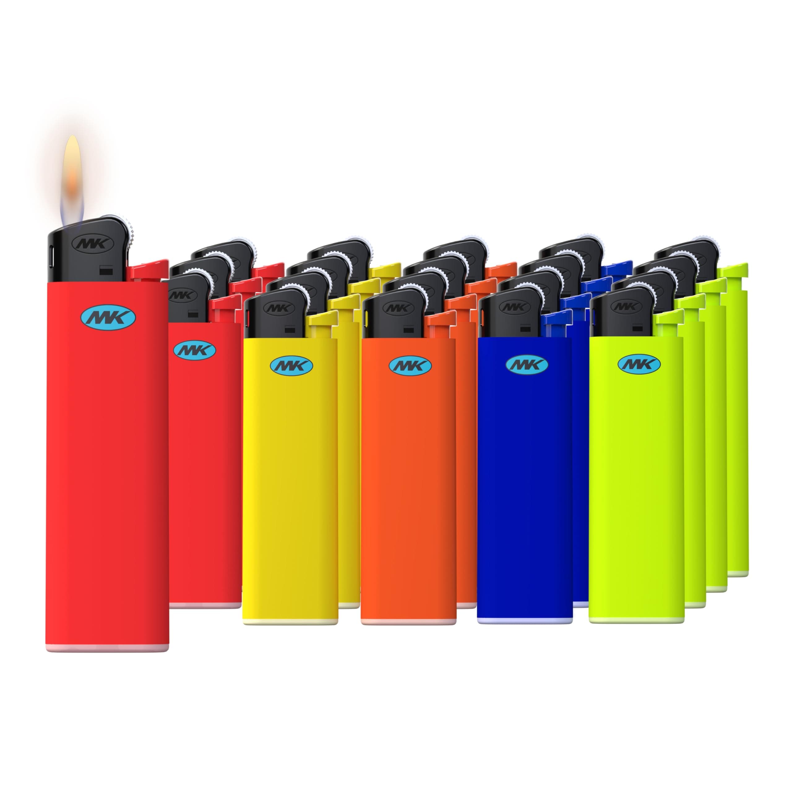 MK Lighter Flint Strike Disposable Lighters, Ultra Thin Design, Ideal for Candle, BBQ and Pocket Use (20PC)