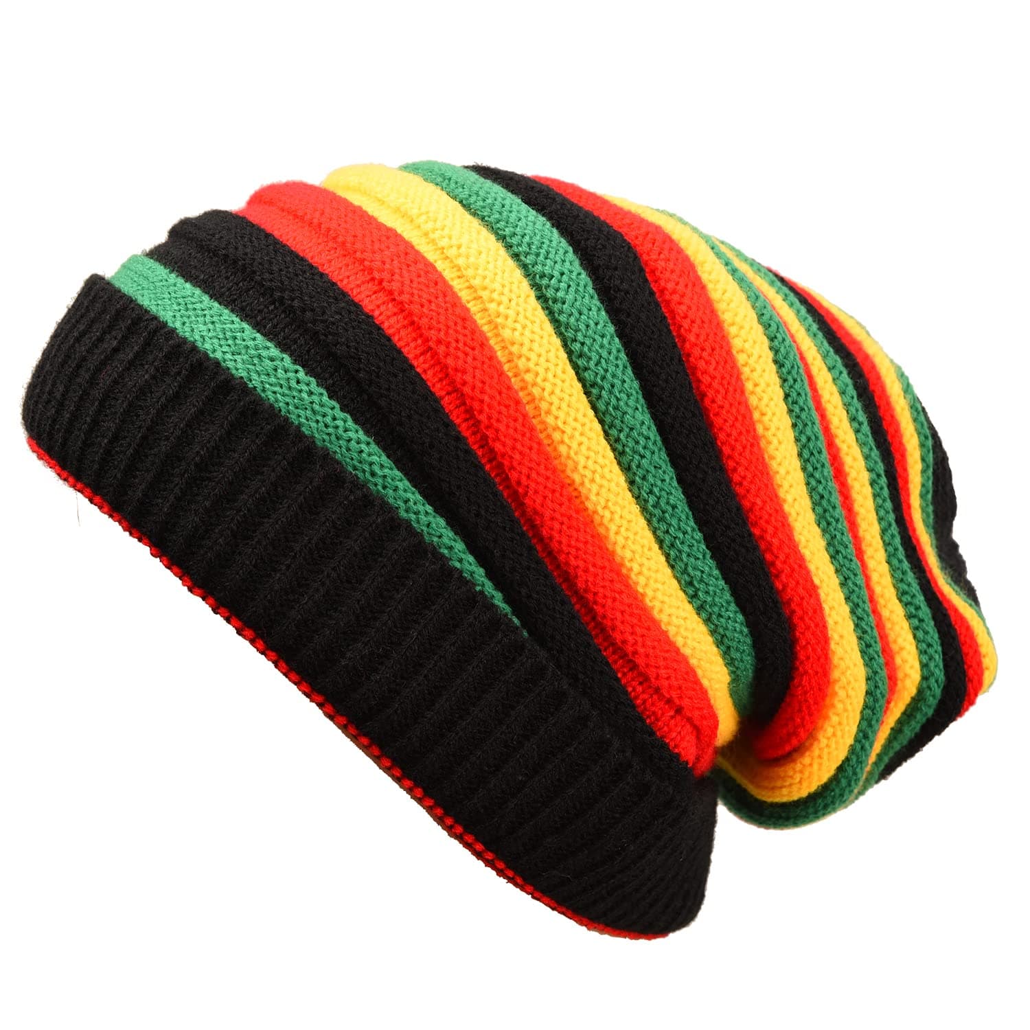 MFUOERasta Dreadlocks Hat with Rasta Stripes