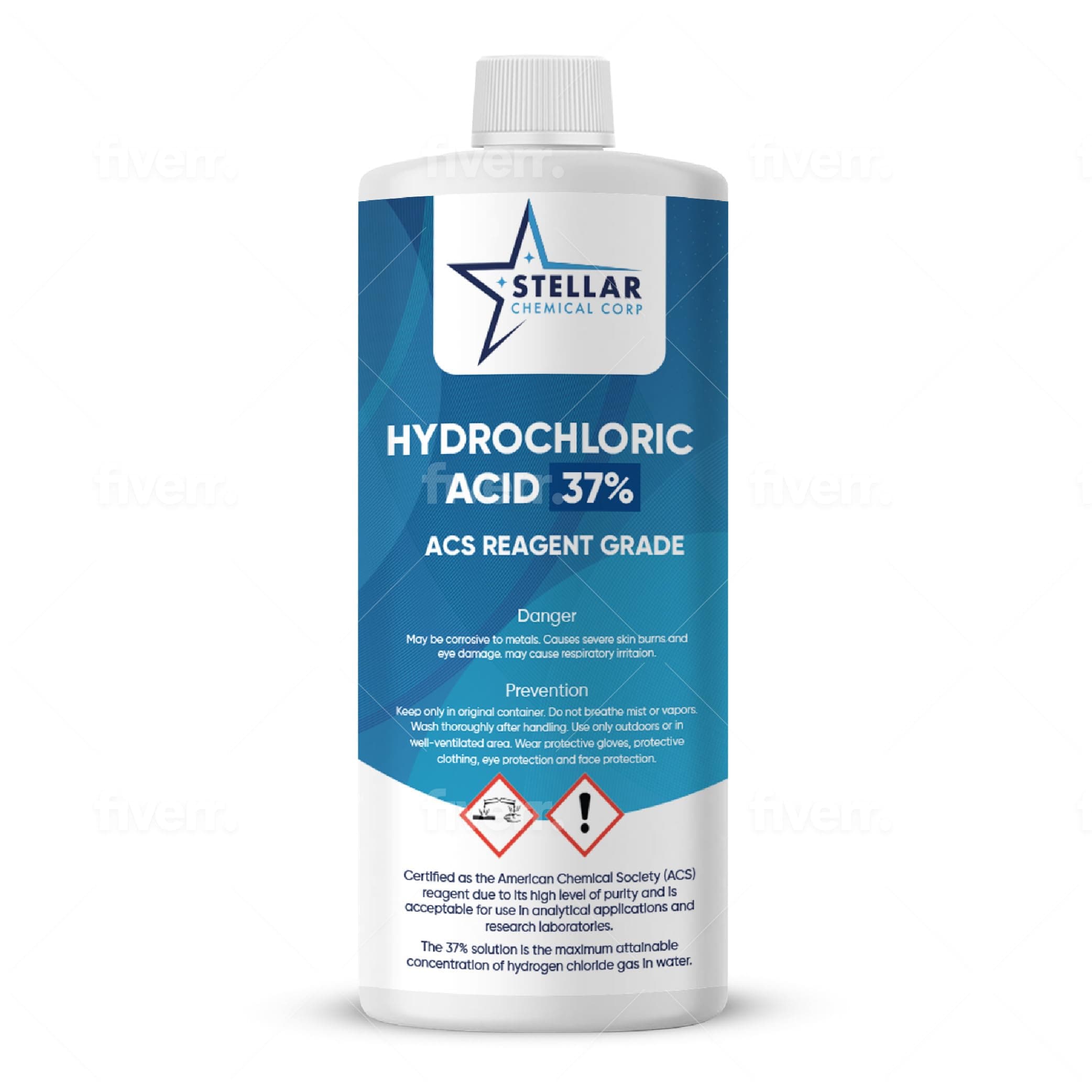 Hydrochloric Acid 37% Solution, ACS Reagent Grade-1 Quart
