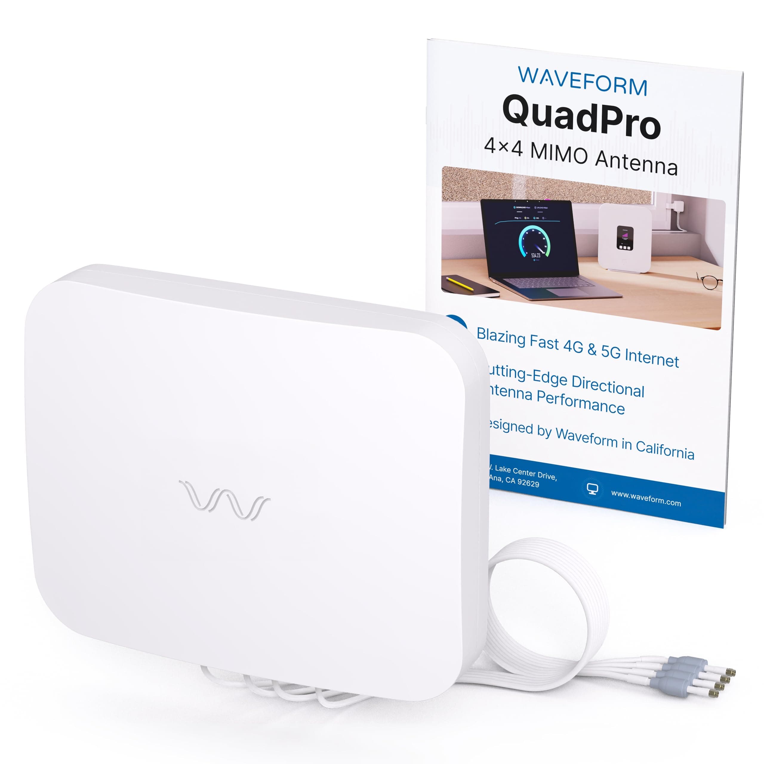 QuadPro 4x4 MIMO Signal Boosting Panel Antenna Kit | External Antenna for 4G/5G Routers & Gateways | for T-Mobile Home Internet, Verizon, AT&T (Use Your own Cables - Does not Include Cables)