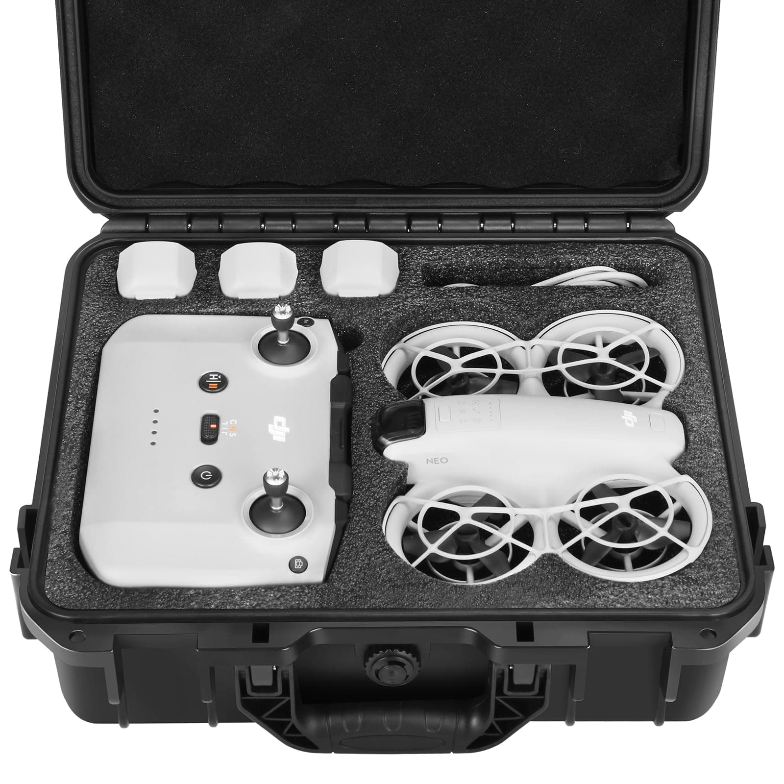 DJI Neo Drone Combo Waterproof Hard Case - Carrying Case for Fly More Combo, RC-N3/RC-N2, Remote Controller, Charging Hub, Supports 9 Batteries (Only Case)