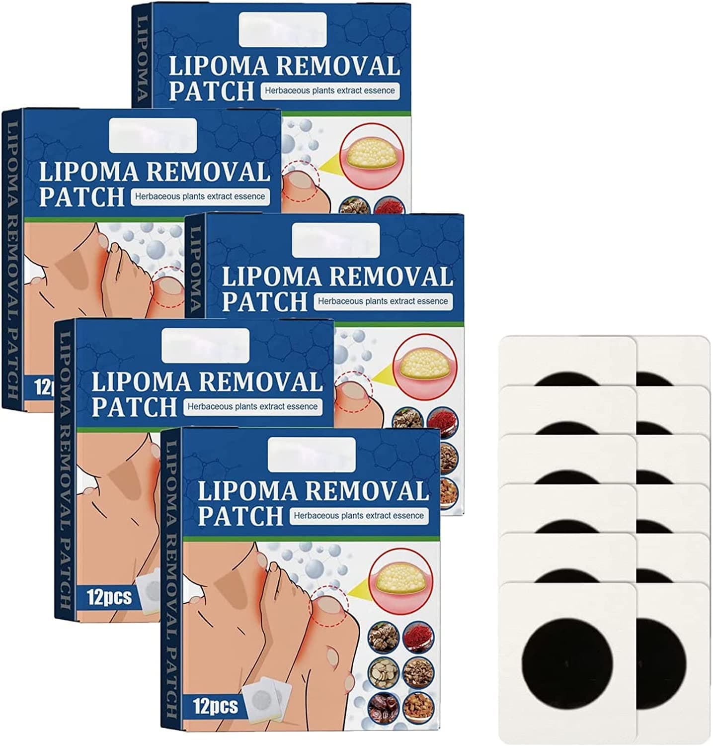 M-EDix Lipoma Removal Patch,Lymphatic Care Patch,Soothe Body Fat Knots and Dissolve Lumps,Lymphatic Drainage Patch Herbal Lymph Care Patch,Get Rid of Fatty Lipoma Lumps (60pcs)
