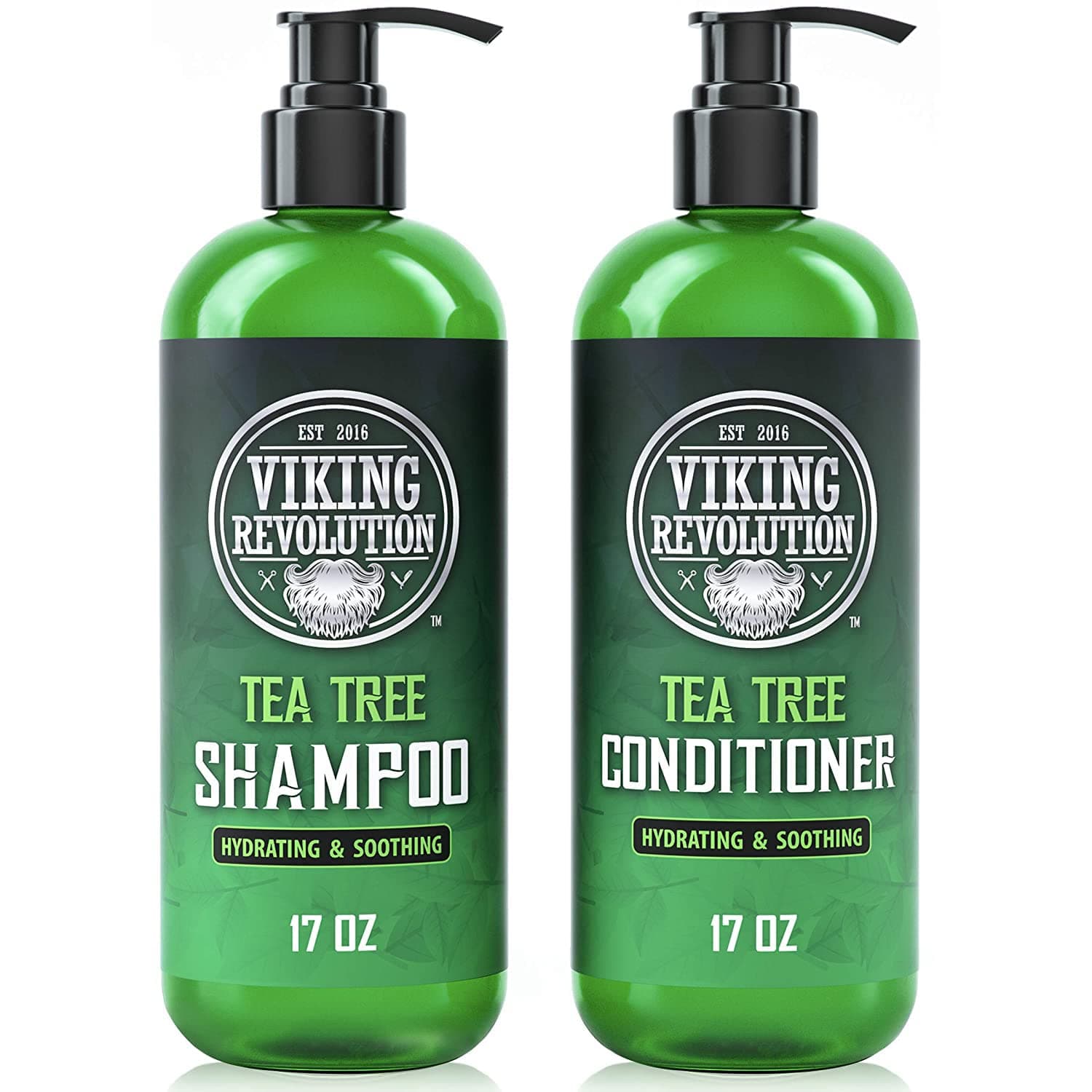 Tea Tree Shampoo and Conditioner Set - Hydrates, Moisturizes & Soothes Dry and Itchy Scalps - With Natural Tea Tree Oil - 17 oz