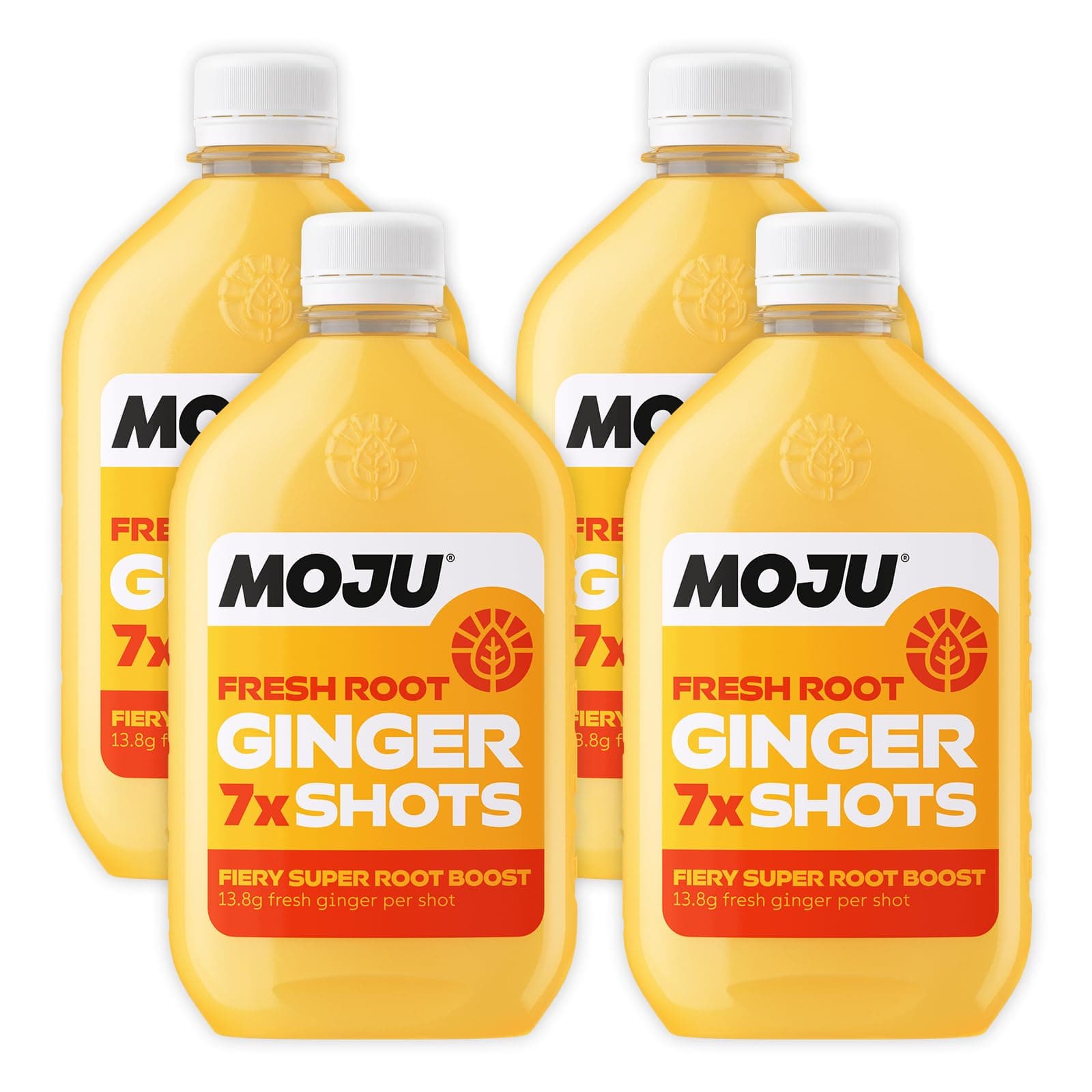 Ginger Dosing Bottles (4 x 420ml Pack, 28 Shots Total) Immune Support, Natural Ingredients, No Added Sugars or Sweeteners, Vegan, Ginger Shot