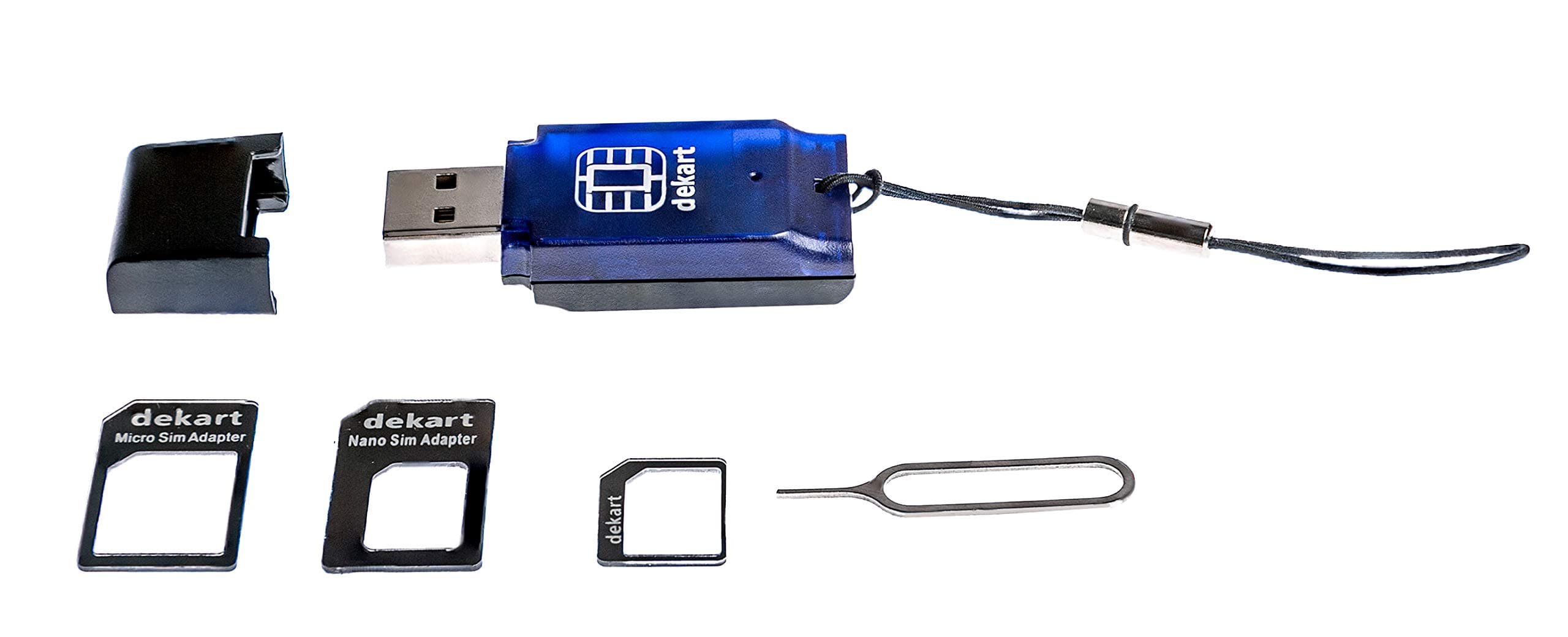 Dekart New (2019) SIM Card Reader and Writer with Powerful SIM Card Management Software for Windows (32/ 64bit) XP/Vista/ 7/8/10 (Micro & Nano SIM Adapters Included)