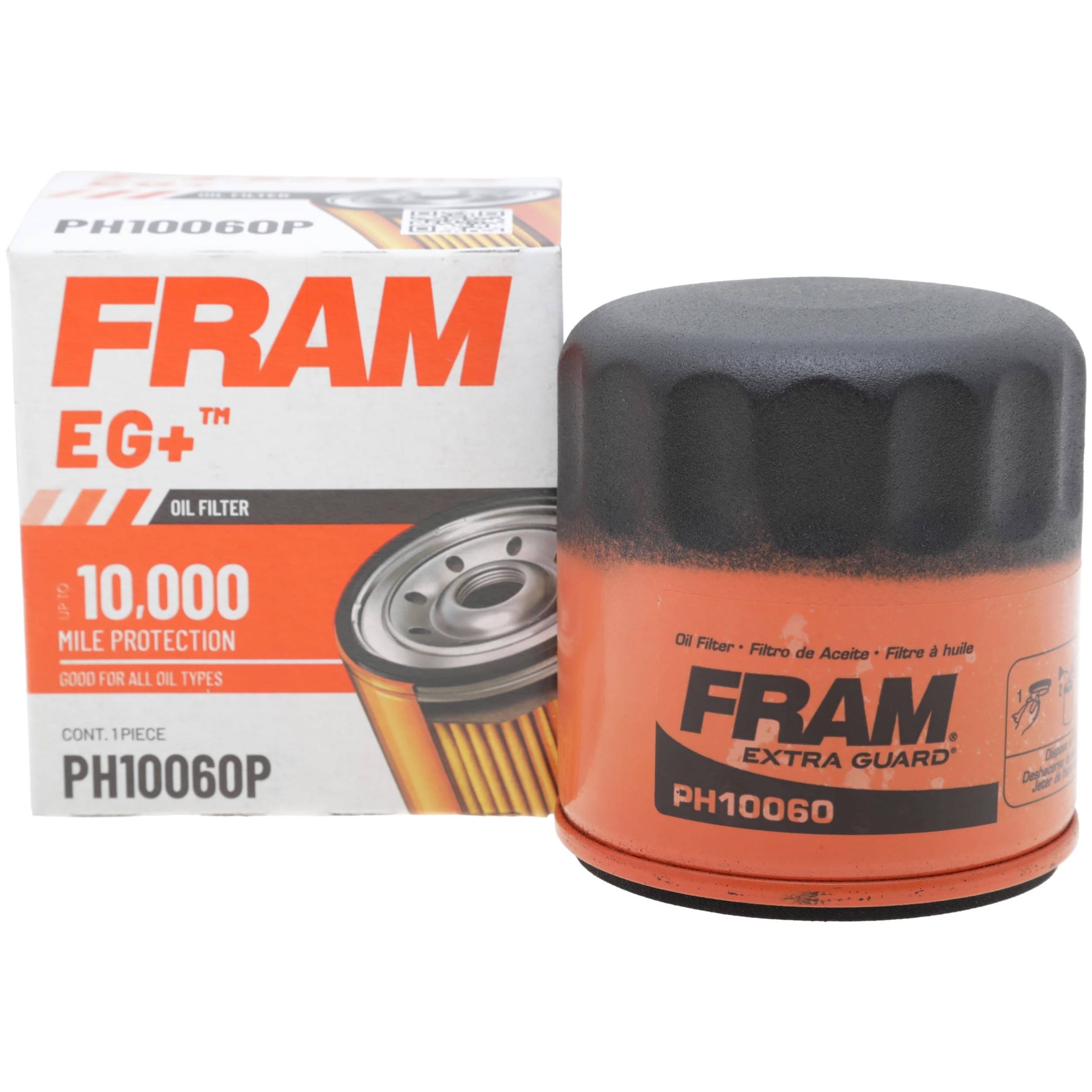 FRAM Extra Guard PH10060 10K Mile Change Automotive Replacement Interval Spin-On Engine Oil Filter for Select Vehicle Model Years, Vehicle Engine Protection Oil Filter for Everyday Drivers