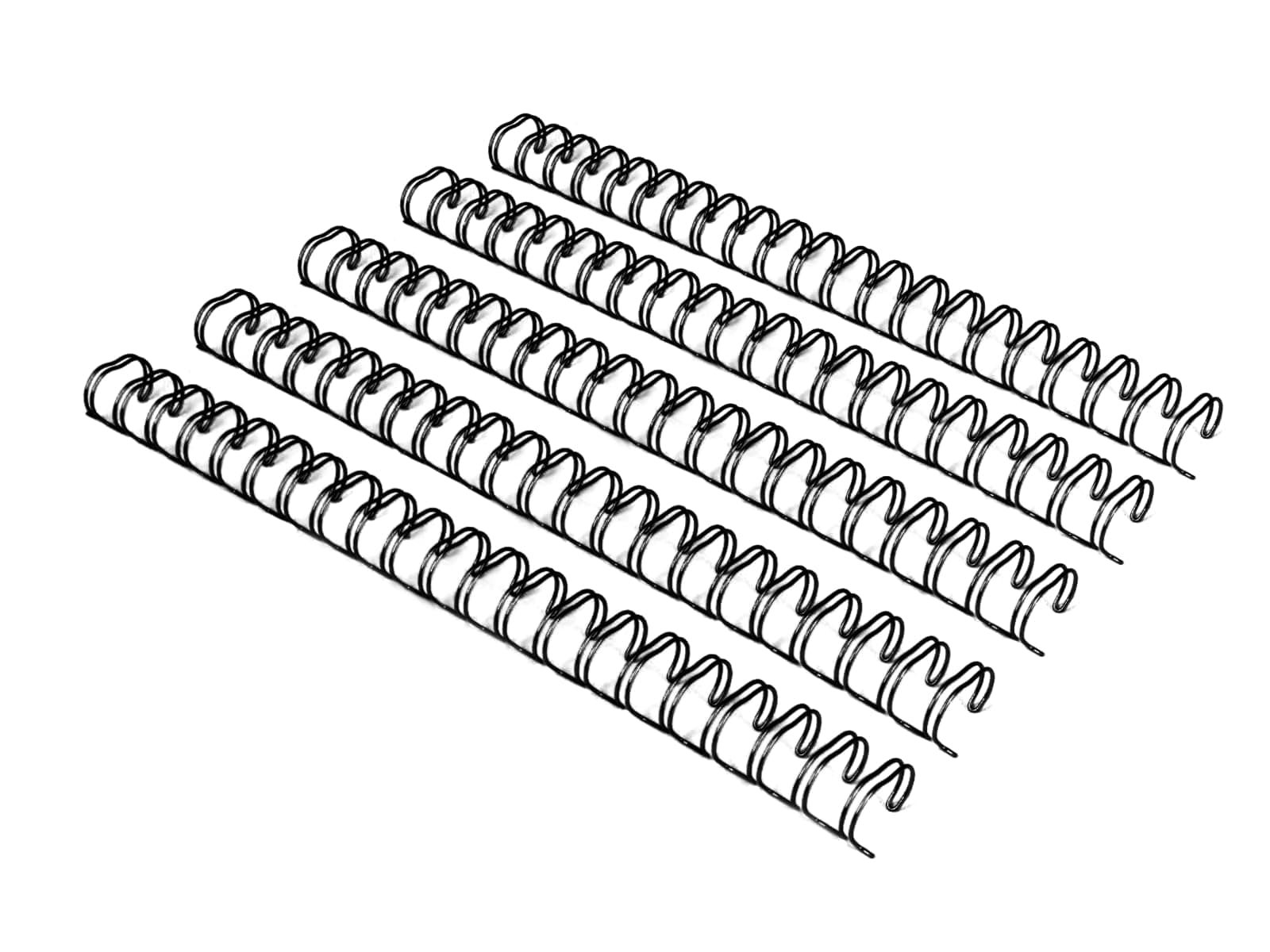 Rayson WR21127BK Wire Binding Spines, 2:1 Pitch Double Loop Binding Wires 1/2 Inch, 21-Loop Wire Ring Pack of 100 with Black